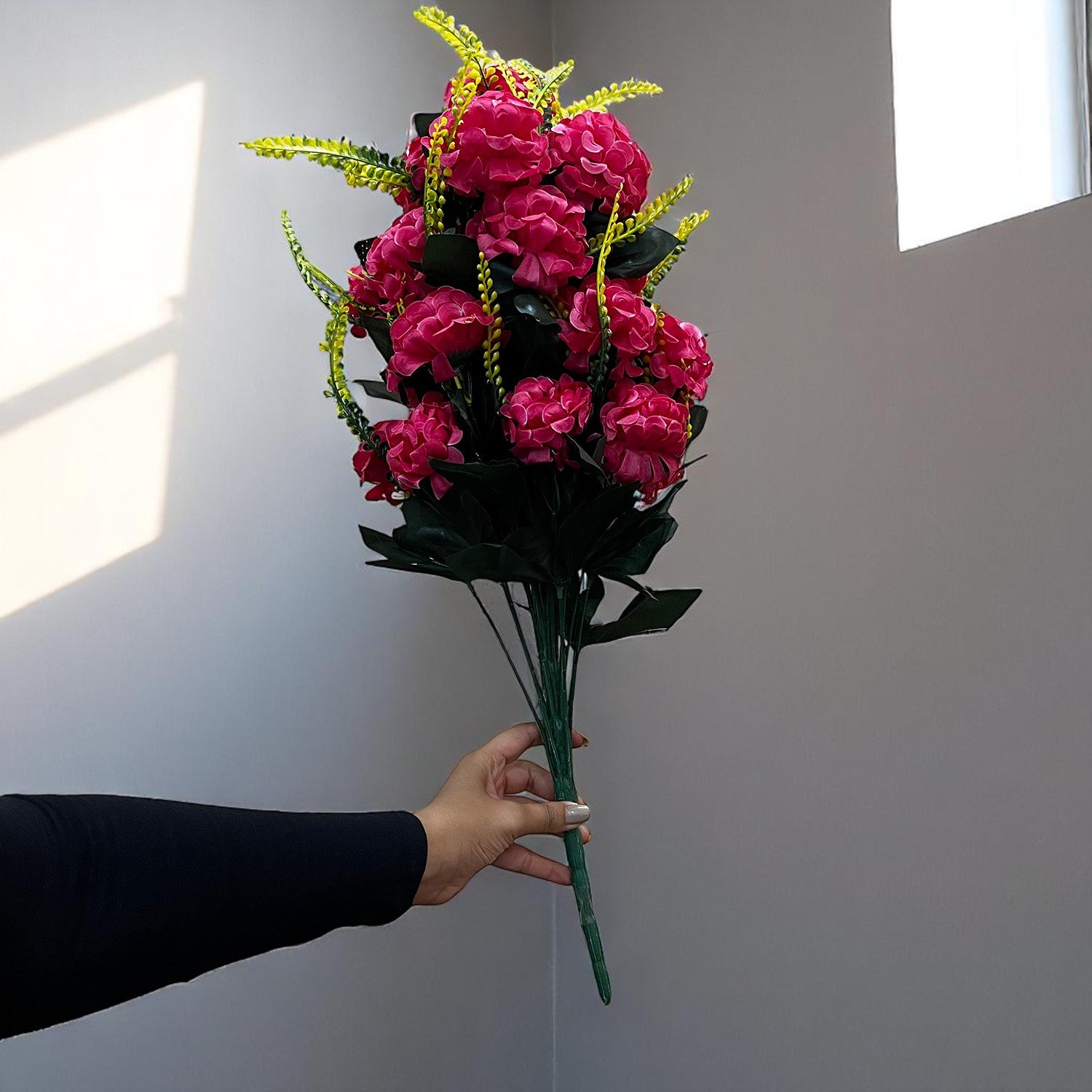 Artificial Flowers Carnation Bunches | Faux Flower Bouquet / Sticks - for Home Decor, Living Room, Office & Festivals Decoration (Vase Not Included) - 27 Inch - Apkamart #Colour_Pink