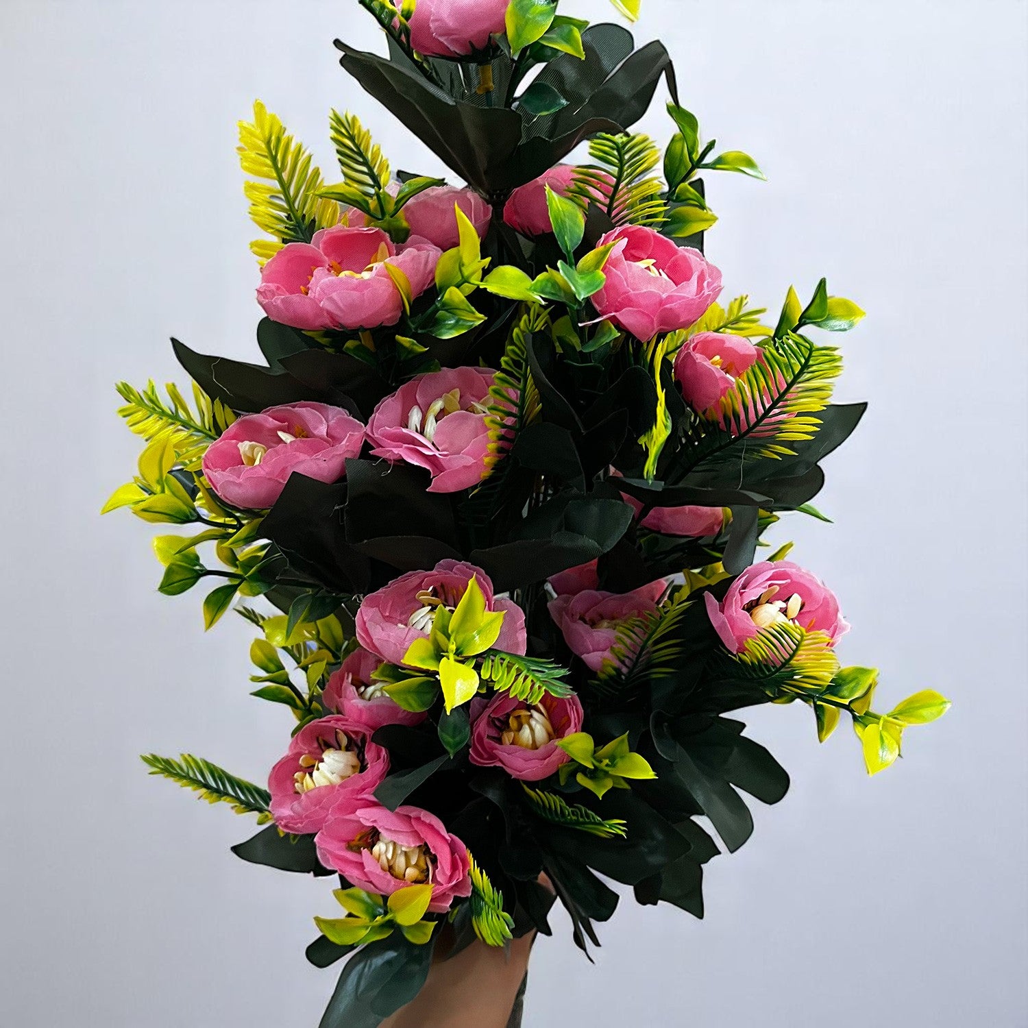 Artificial Flower Bouquets | Fake Flowers Bunch - for Vase, Home, Bedroom, Balcony, Office Corner, Living Room Decoration (Vase Not Included) - 26 Inch - Apkamart #Colour_Pink