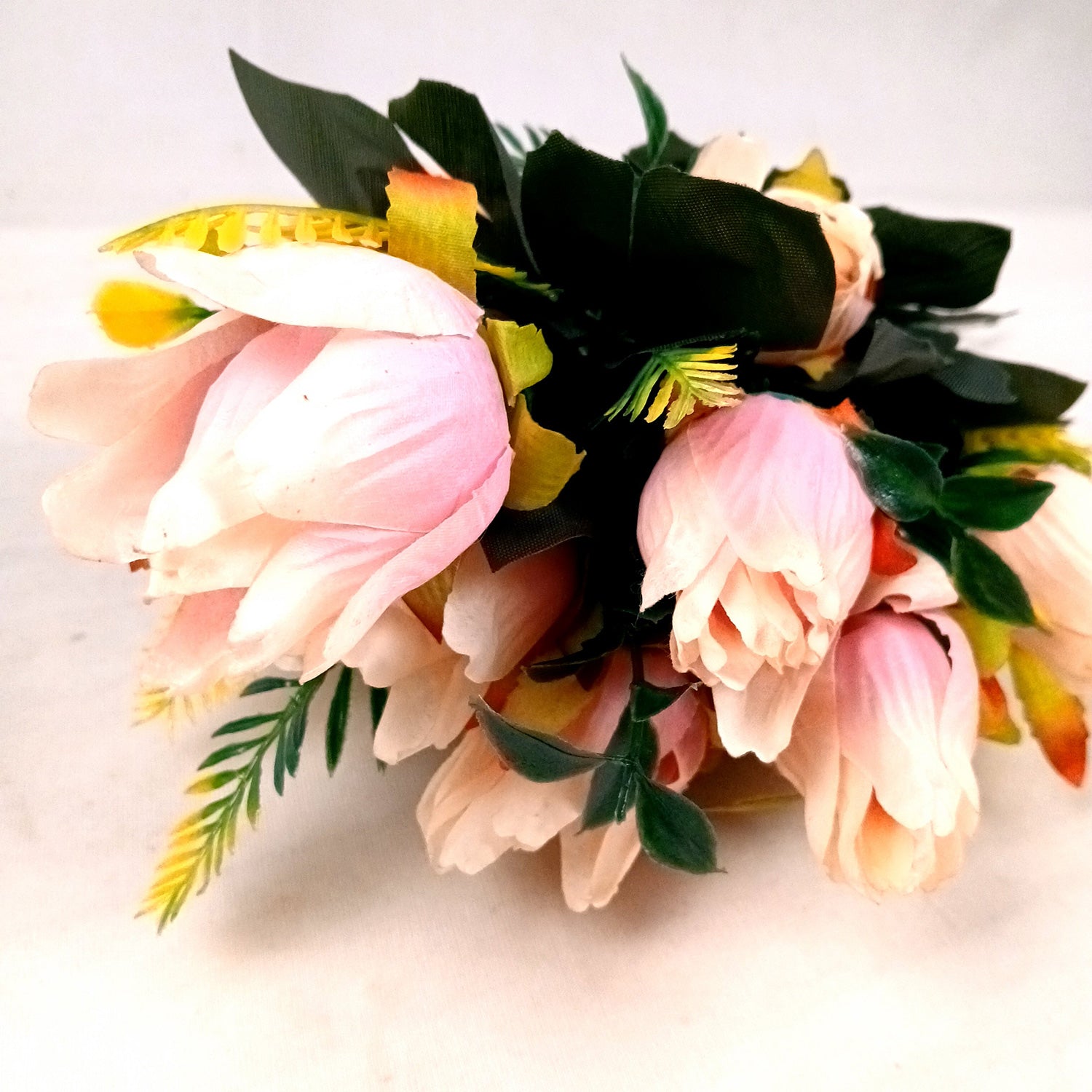 Artificial Flowers Rose Bunches for Vase Pot | Faux Flowers Stem - for Home Decor, Living Room, Office & Festivals Decoration (Vase Not Included) - 14 Inch - Apkamart #Colour_Pink