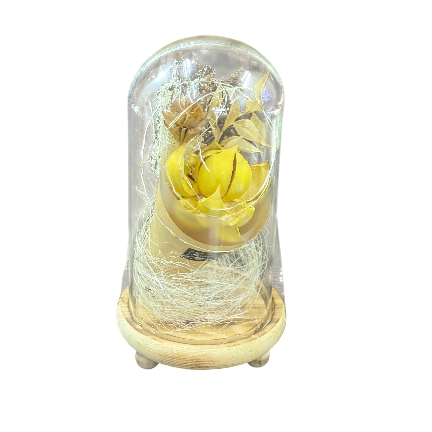 Glass Flower Showpiece | Enchanted Flower Under Glass Dome | Romantic Gift for Valentine, Anniversary, Birthday & Home Decor - 9 Inch - Apkamart