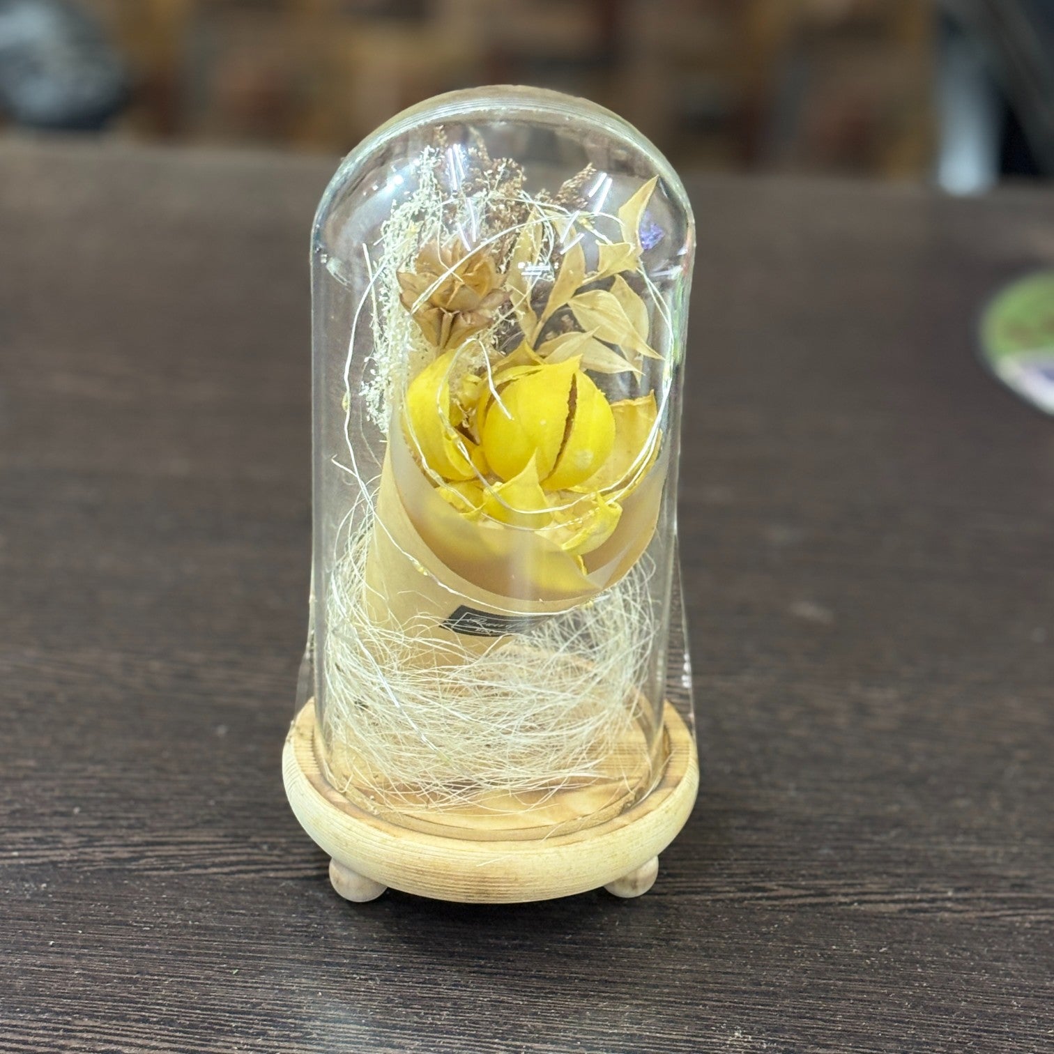 Glass Flower Showpiece | Enchanted Flower Under Glass Dome | Romantic Gift for Valentine, Anniversary, Birthday & Home Decor - 9 Inch - Apkamart