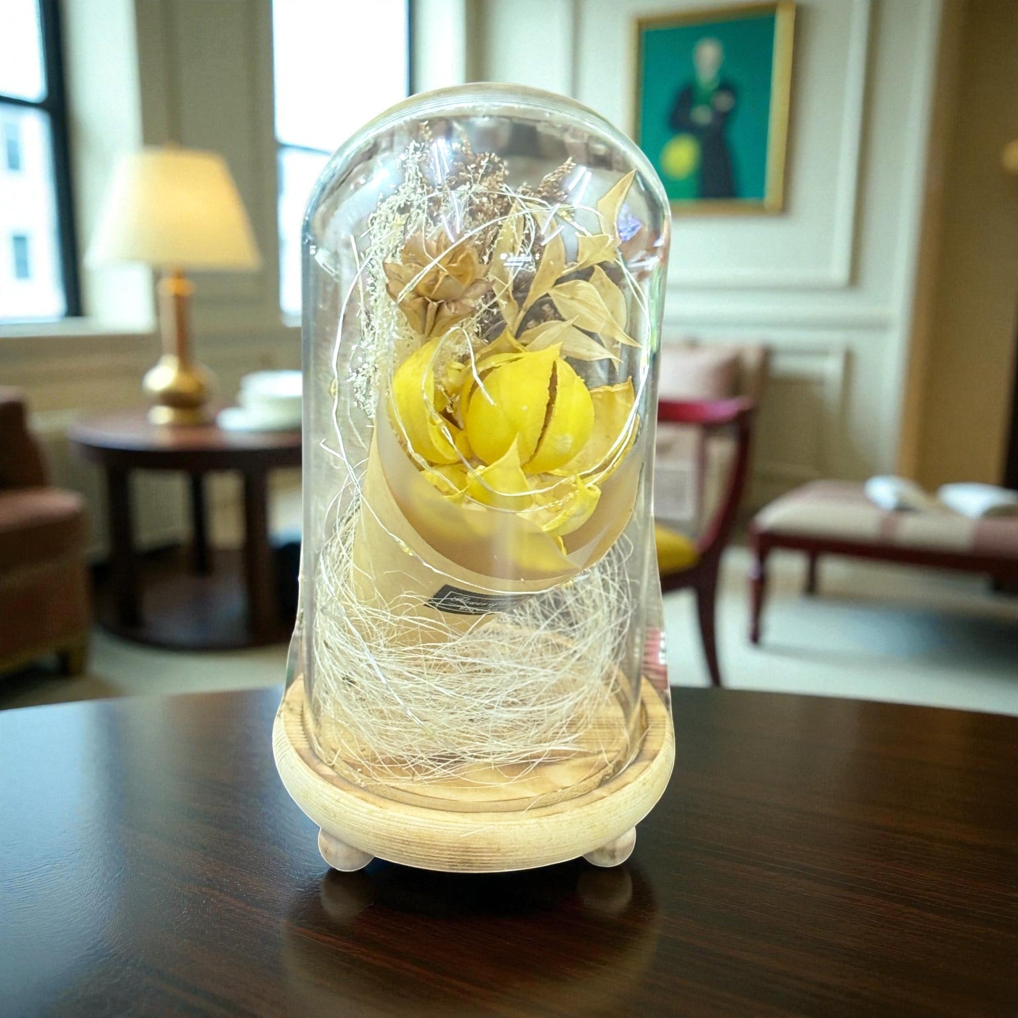 Glass Flower Showpiece | Enchanted Flower Under Glass Dome | Romantic Gift for Valentine, Anniversary, Birthday & Home Decor - 9 Inch - Apkamart