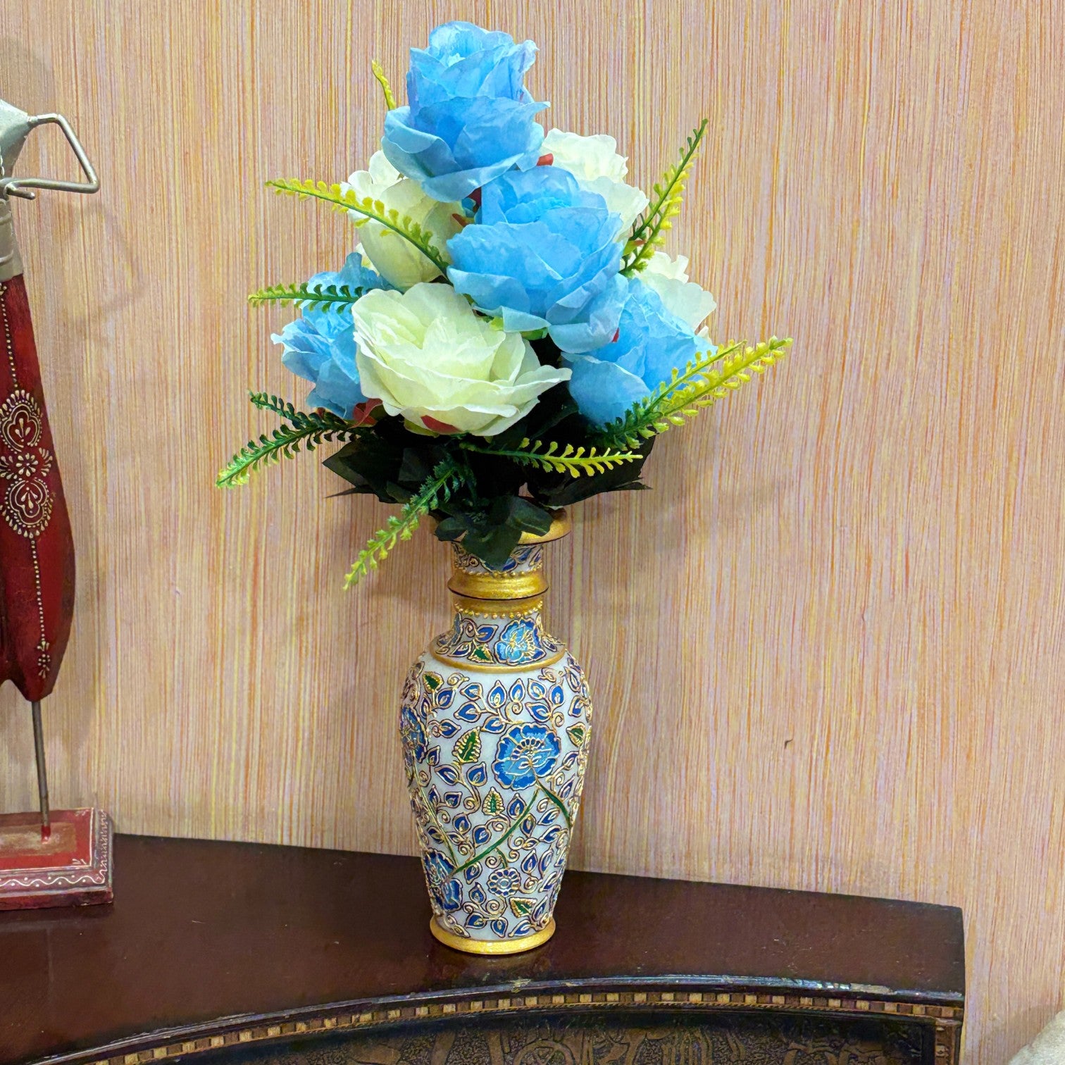 Artificial Flower Bunch for Home Decor & Festive Decoration | Faux Decorative Flower for Living Room, Balcony | Long-Lasting Artificial Flowers for Gifting - 17 Inch - Apkamart