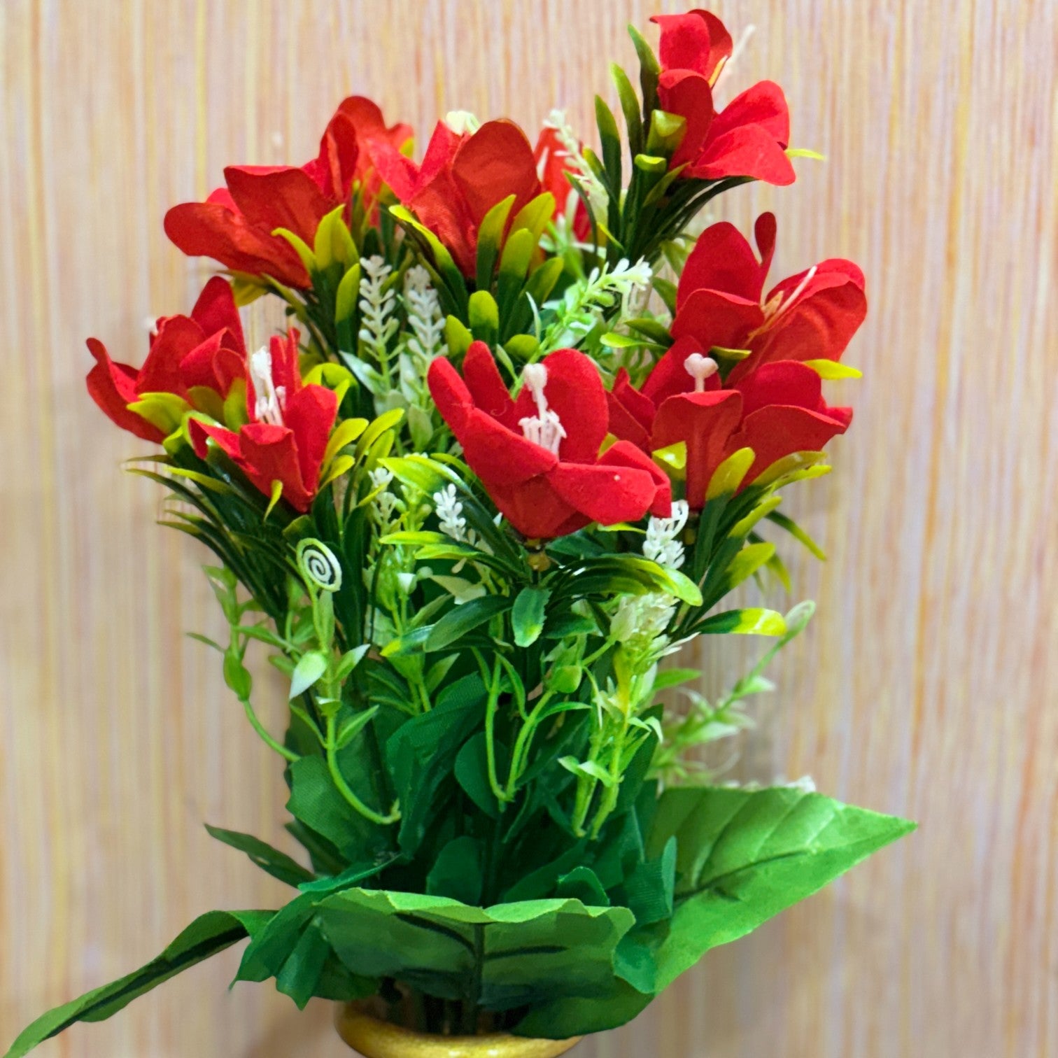 Artificial Flower Bunch | Faux Decorative Flowers for Home, Balcony & Office | Long-Lasting Flower Arrangement for Living Room, Bedroom, Garden, Diwali - 17 Inch - Apkamart