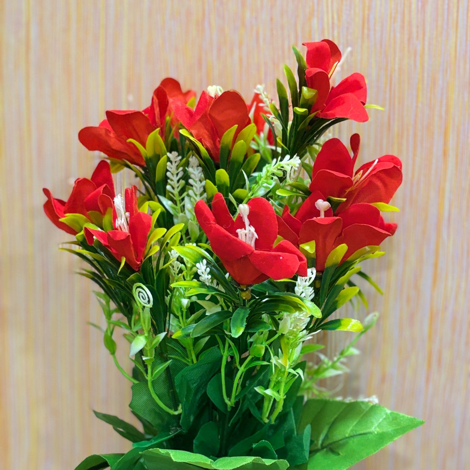 Artificial Flower Bunch | Faux Decorative Flowers for Home, Balcony & Office | Long-Lasting Flower Arrangement for Living Room, Bedroom, Garden, Diwali - 17 Inch - Apkamart