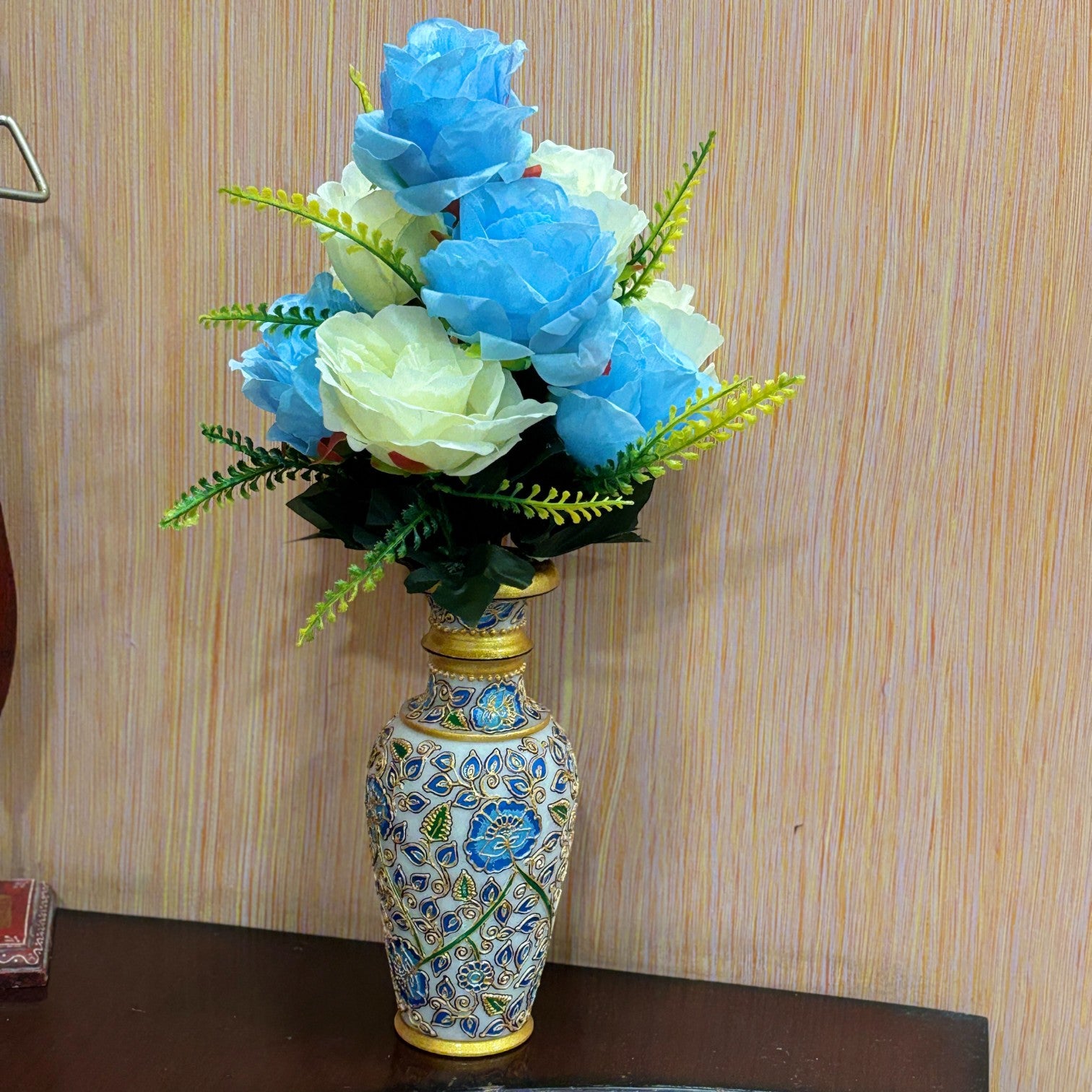 Artificial Flower Bunch for Home Decor & Festive Decoration | Faux Decorative Flower for Living Room, Balcony | Long-Lasting Artificial Flowers for Gifting - 17 Inch - Apkamart