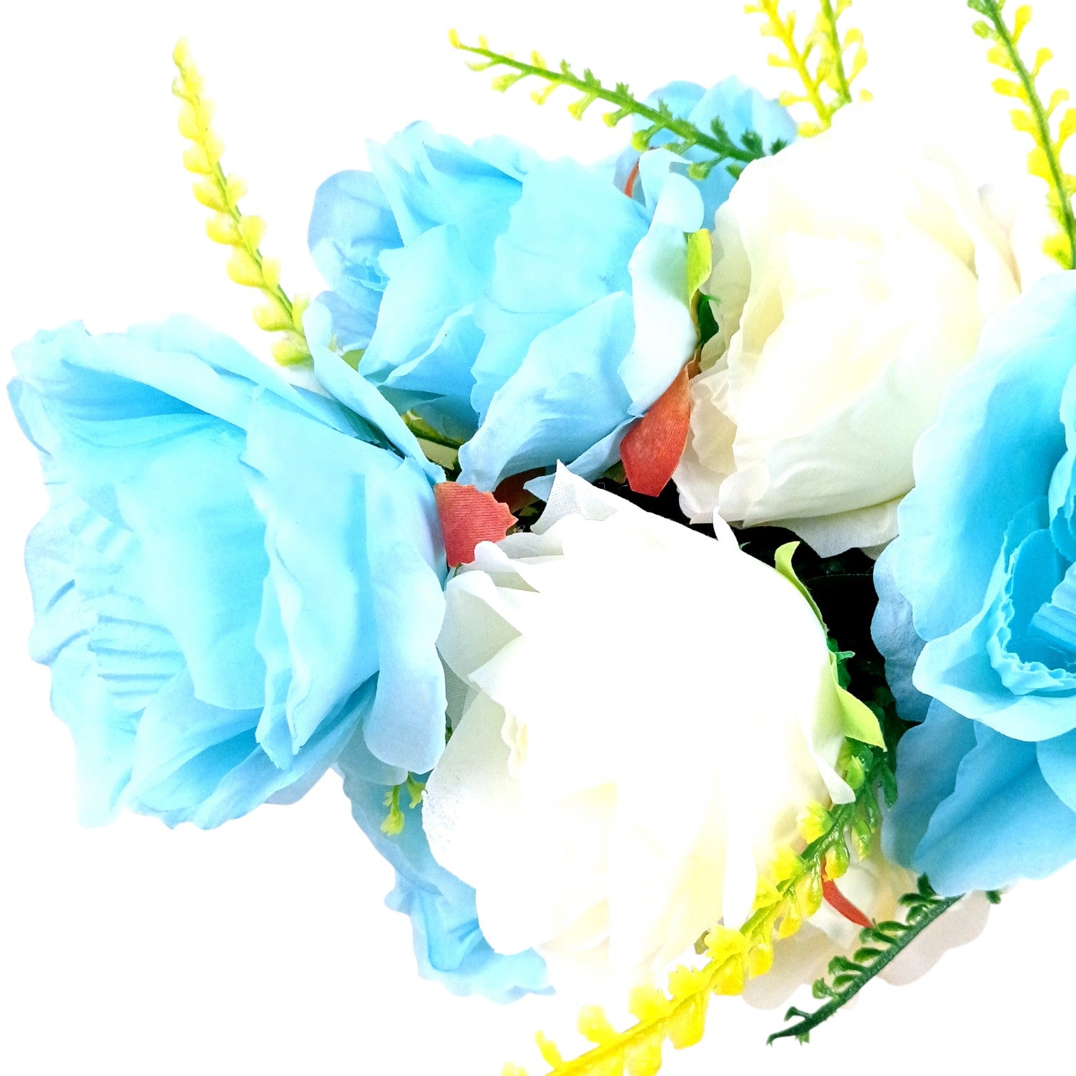 Decorative Artificial Flower Bunch | Faux Flowers with Vine & Leaf for Home, Office, Balcony | Long-Lasting Artificial Flowers for Diwali, Festive Decor - 17 Inch - Apkamart