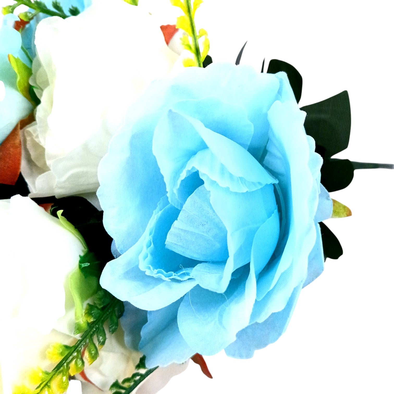 Decorative Artificial Flower Bunch | Faux Flowers with Vine & Leaf for Home, Office, Balcony | Long-Lasting Artificial Flowers for Diwali, Festive Decor - 17 Inch - Apkamart