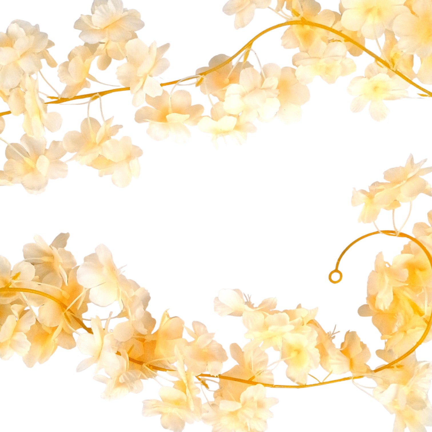 Artificial Hanging Flowers for Wall & Balcony | Faux Decorative Flower Bunch with Vine & Leaf | Perfect for Home Decor, Festive Styling & Housewarming Gifts - 68 Inch - Apkamart #Color_Cream