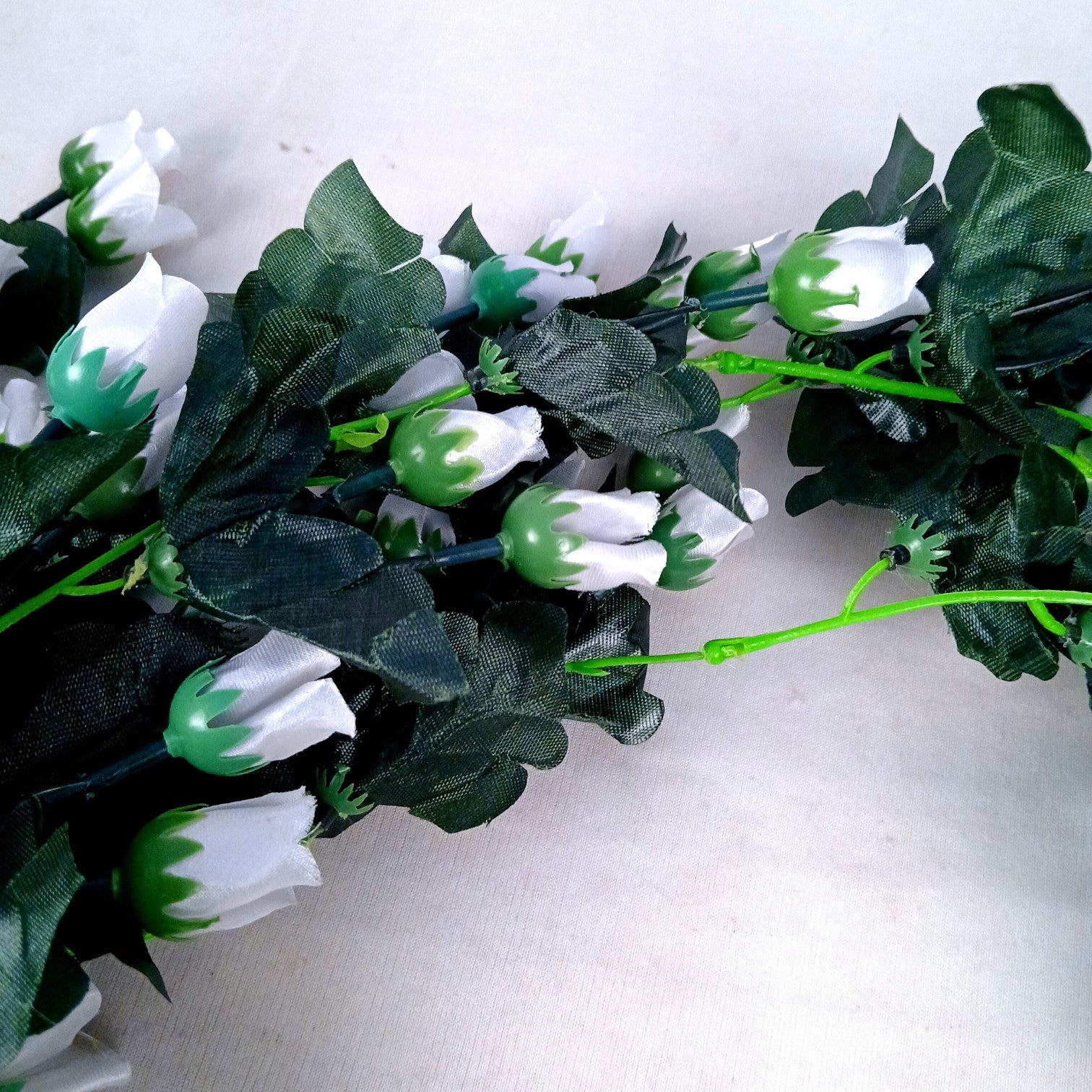 Artificial Hanging Flower for Home Decor | Realistic Hangings for Diwali Decor| Decorative Wall Hanging for Balcony, Garden, Living Room & Office - 31 Inch - Apkamart #Color_White