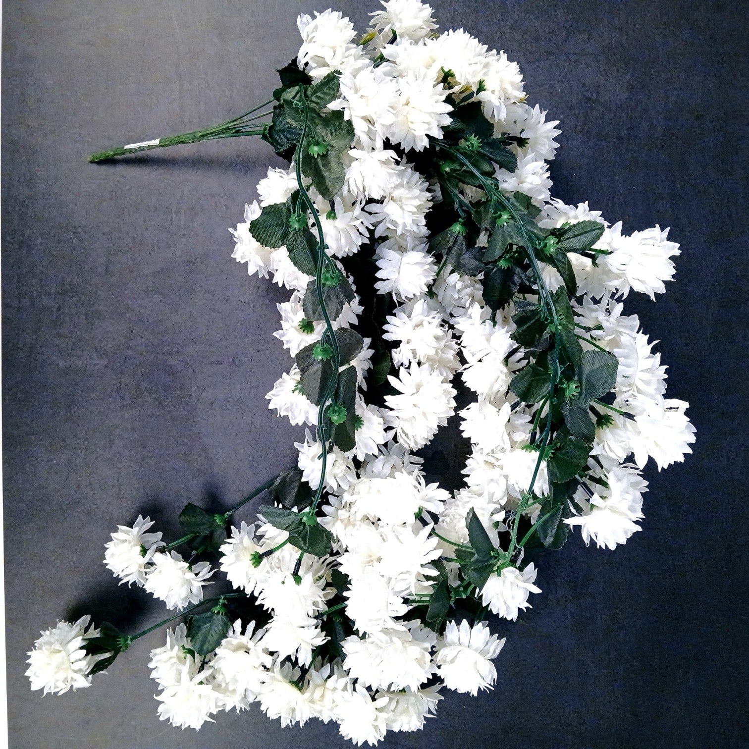 Artificial Hanging Flower for Home Decor | Decorative Wall Hanging | Balcony Garden Indoor Outdoor Decorative Hanging Plant for Living Room Bedroom Office - 37 Inch - Apkamart #Color_White