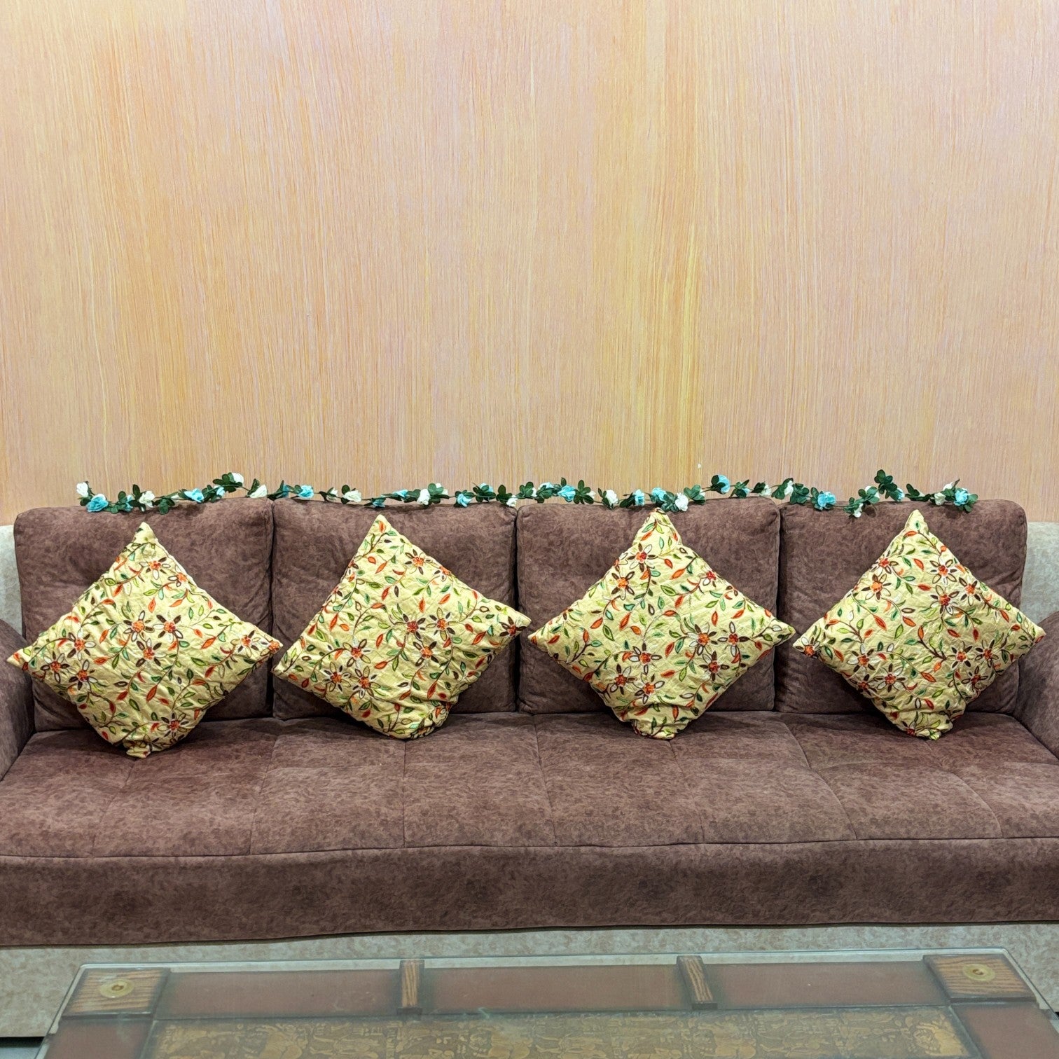 Artificial Flower Bunch for Home & Balcony Décor | Faux Decorative Flowers for Wall, Pot & Stands | Revolving Vine Bunch for Living Room - 90 Inch - Apkamart #Style_Pack Of 2