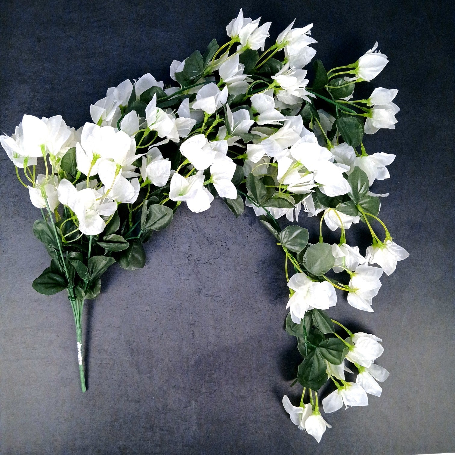 Artificial Hanging Flower for Home Decor | Hanging Flower | Decorative Wall Hanging Floral Bunch for Balcony, Garden & Living Room - 27 Inch - Apkamart #Color_White