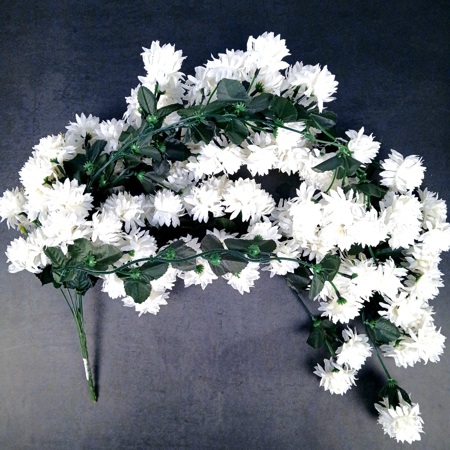 Artificial Hanging Flower for Home Decor | Decorative Wall Hanging | Balcony Garden Indoor Outdoor Decorative Hanging Plant for Living Room Bedroom Office - 37 Inch - Apkamart #Color_White