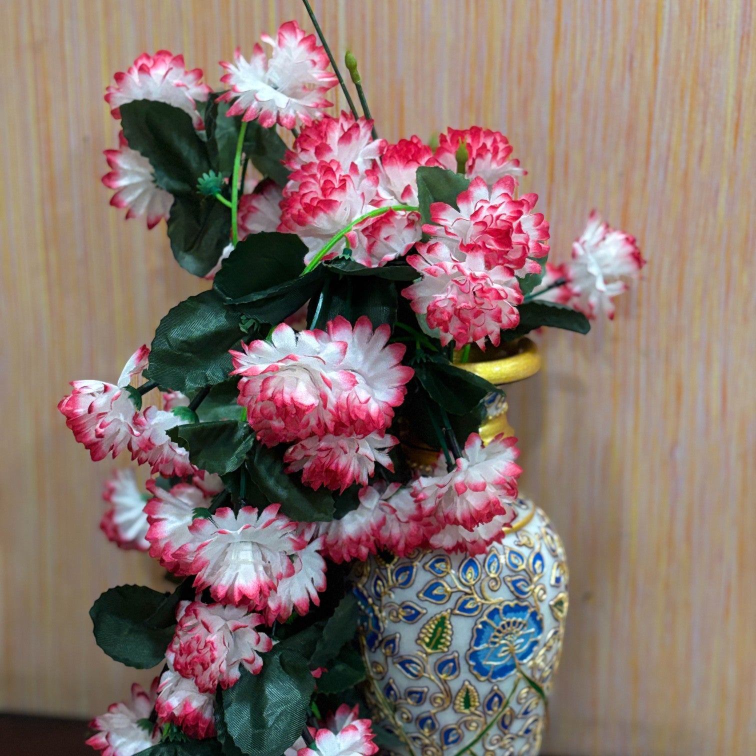 Artificial Hanging Flower Bunch | Faux Vine Flower Arrangement for Balcony, Living Room, Flower Pots & Stands | Artificial Leaf & Flower Bunch for Home Decor - 30 Inch - Apkamart #Color_Pink