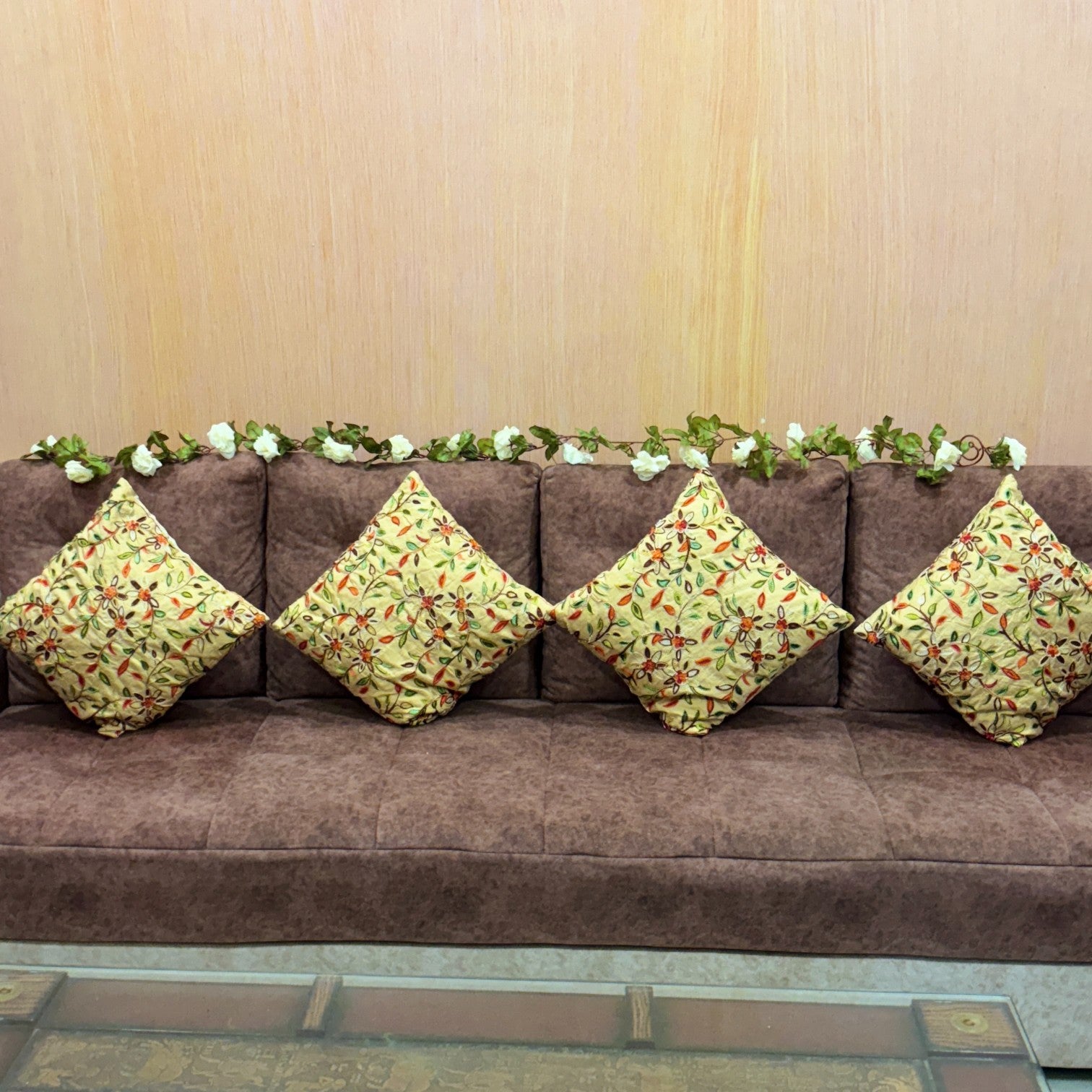 Artificial Hanging Flower Bunch | Faux Decorative Vine Flowers for Wall, Balcony & Pots | Perfect for Home, Office, Diwali Decoration & Housewarming Gifts - 83 Inch - Apkamart #Color_White