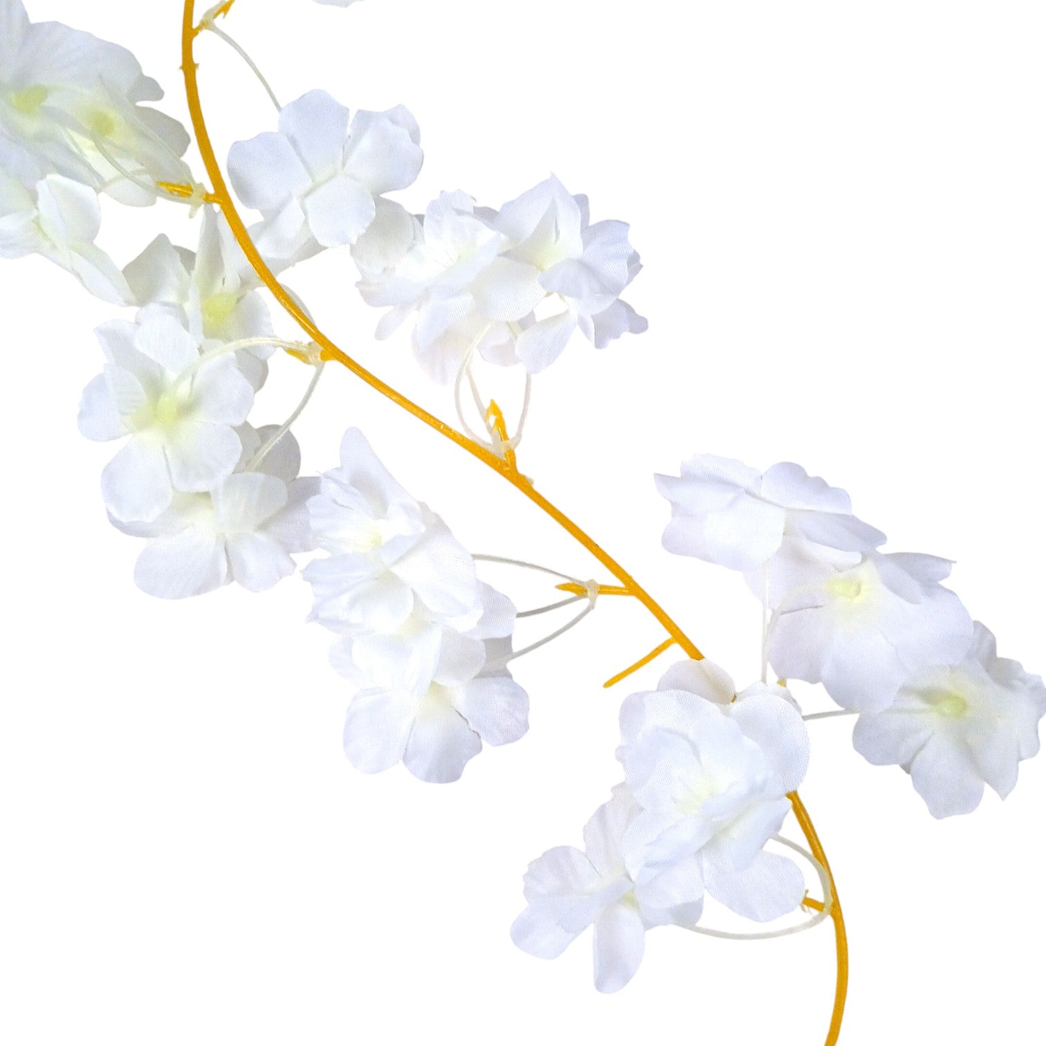 Decorative Hanging Flower Bunch | Faux Artificial Flowers with Vine & Leaf for Balcony, Wall & Office | Long-Lasting Flowers for Diwali & Festive Decoration - 68 Inch - Apkamart #Color_White