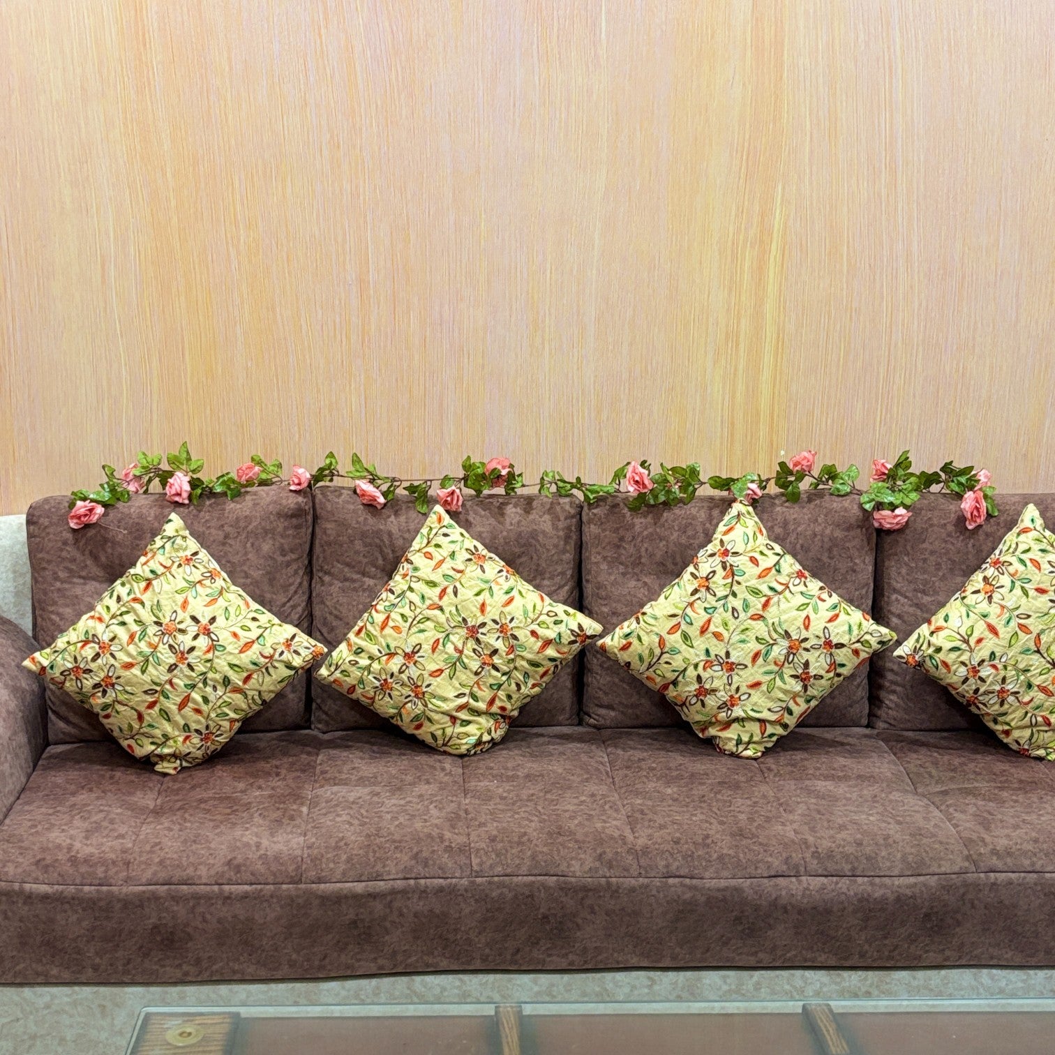 Hanging Artificial Flower Bunch for Home & Balcony | Faux Vine Flower for Wall, Pots & Stands | Decorative Artificial Flowers for Diwali, Festive Decor - 83 Inch - Apkamart #Color_Pink