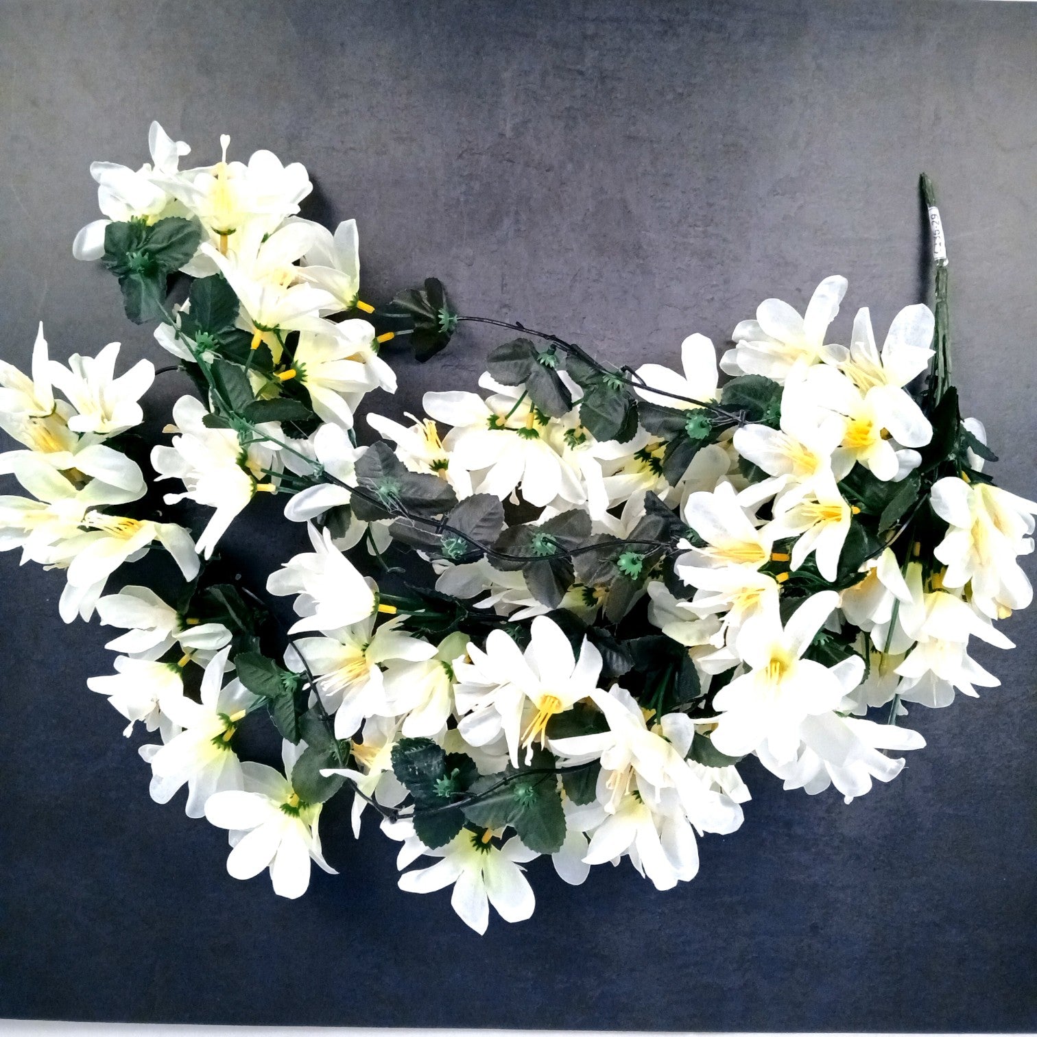 Artificial Hanging Flower for Home Decor | Realistic Hanging Flower | Decorative Wall Hanging Floral Bunch for Festive Decor, Home Decor, Balcony, Living Room - 34 Inch - Apkamart #Color_White