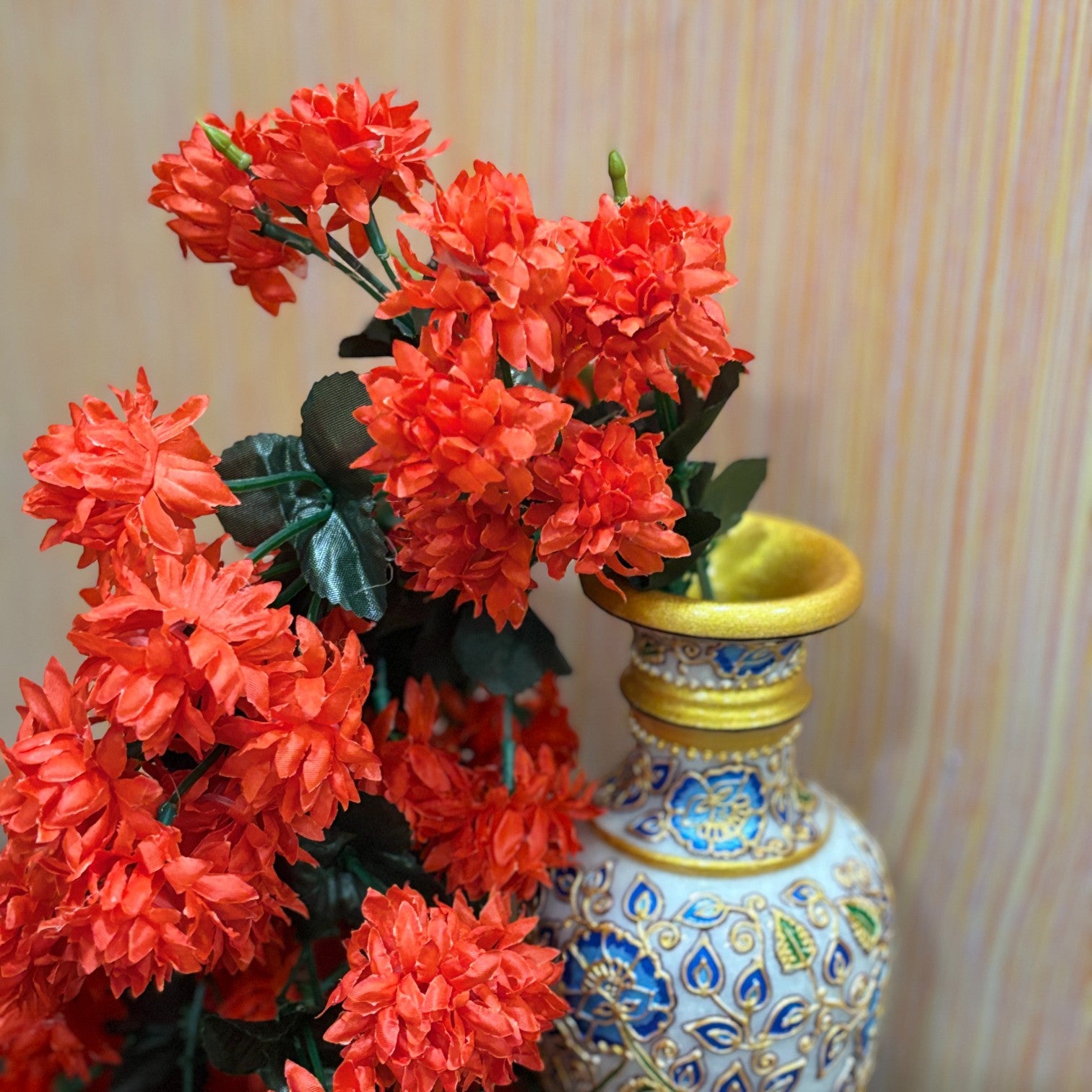 Artificial Hanging Flower for Home Decor | Decorative Wall Hanging | Balcony Garden Indoor Outdoor Decorative Hanging Plant for Living Room Bedroom Office - 37 Inch - Apkamart #Color_Red