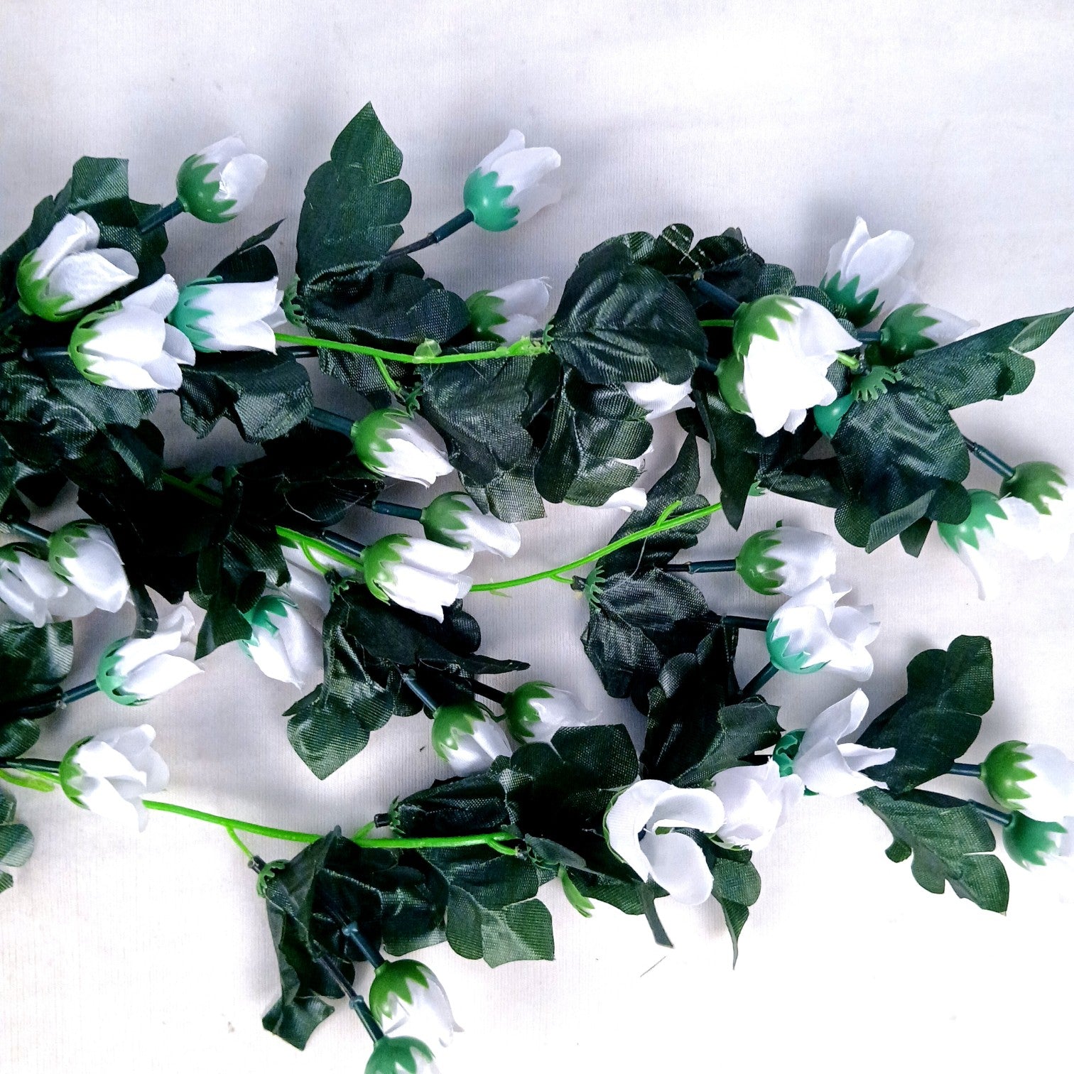 Artificial Hanging Flower for Home Decor | Realistic Hangings for Diwali Decor| Decorative Wall Hanging for Balcony, Garden, Living Room & Office - 31 Inch - Apkamart #Color_White