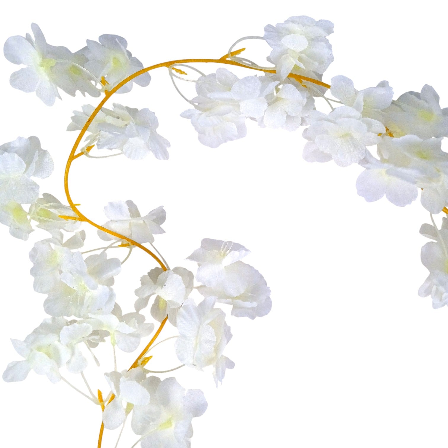 Decorative Hanging Flower Bunch | Faux Artificial Flowers with Vine & Leaf for Balcony, Wall & Office | Long-Lasting Flowers for Diwali & Festive Decoration - 68 Inch - Apkamart #Color_White