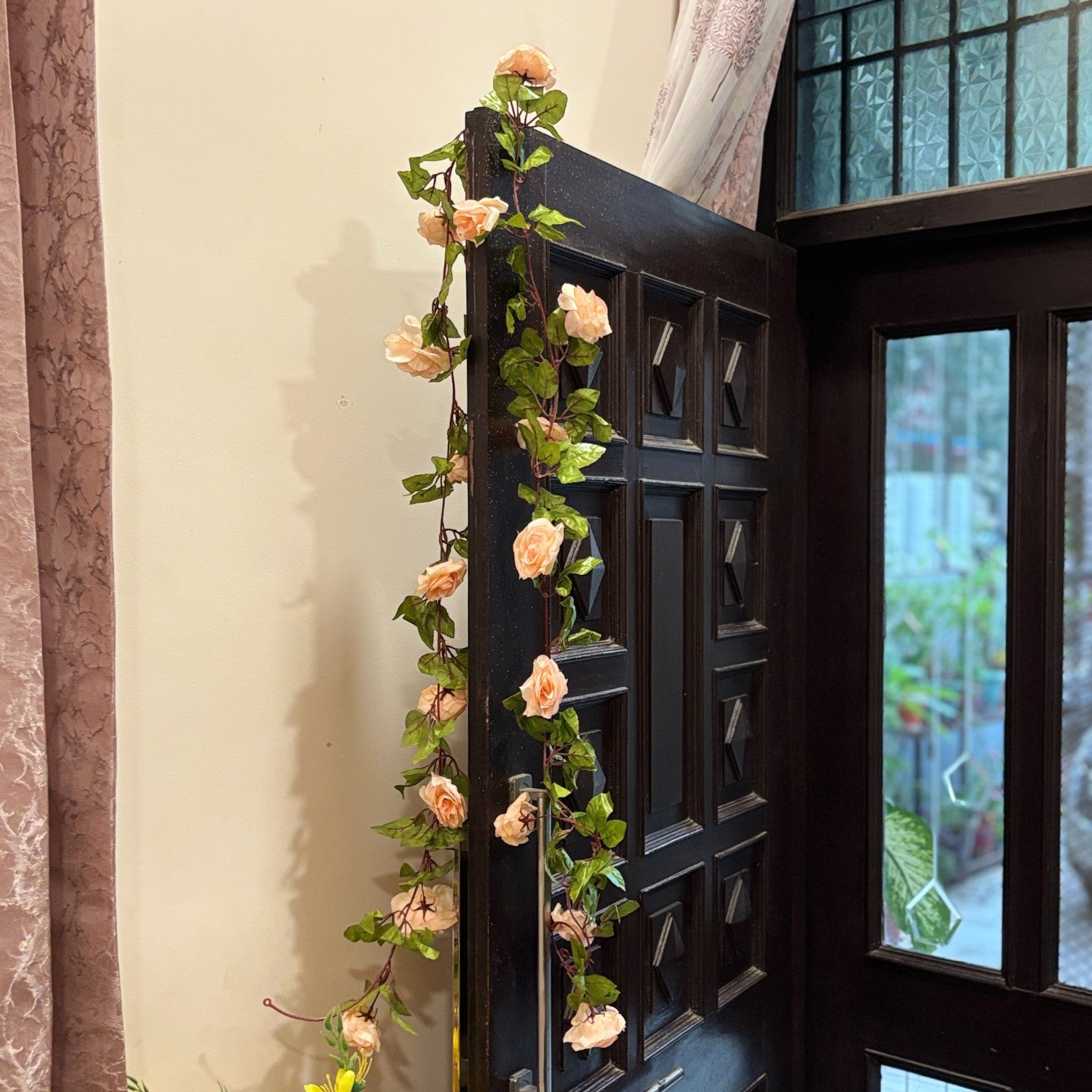 Artificial Hanging Flower Bunch | Faux Decorative Vine Flowers for Wall, Balcony & Pots | Perfect for Home, Office, Diwali Decoration & Housewarming Gifts - 83 Inch - Apkamart #Color_Pink