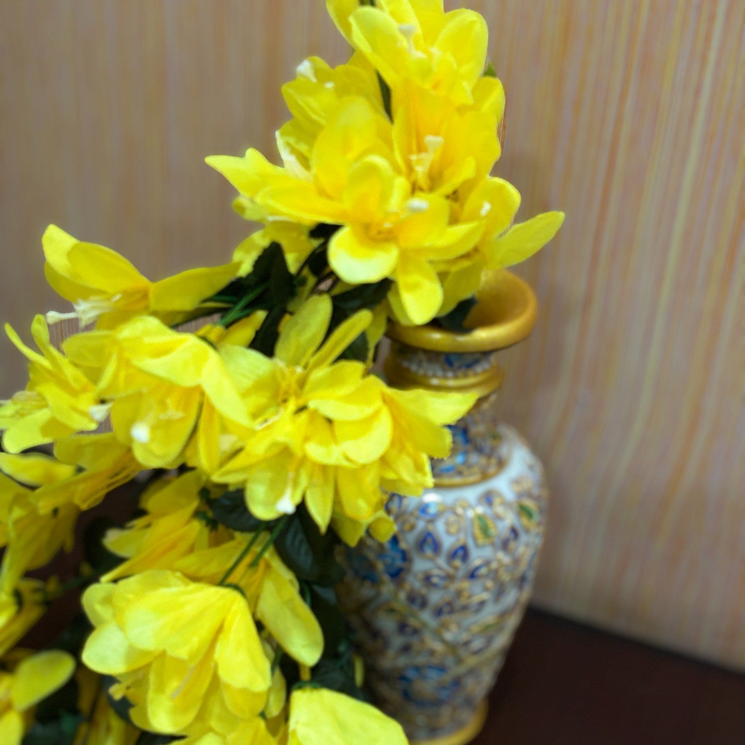 Artificial Hanging Flower for Home Decor | Realistic Hanging Flower | Decorative Wall Hanging Floral Bunch for Diwali Decor ,Balcony , Garden & Living Room Decor - 34 Inch - Apkamart #Color_Yellow