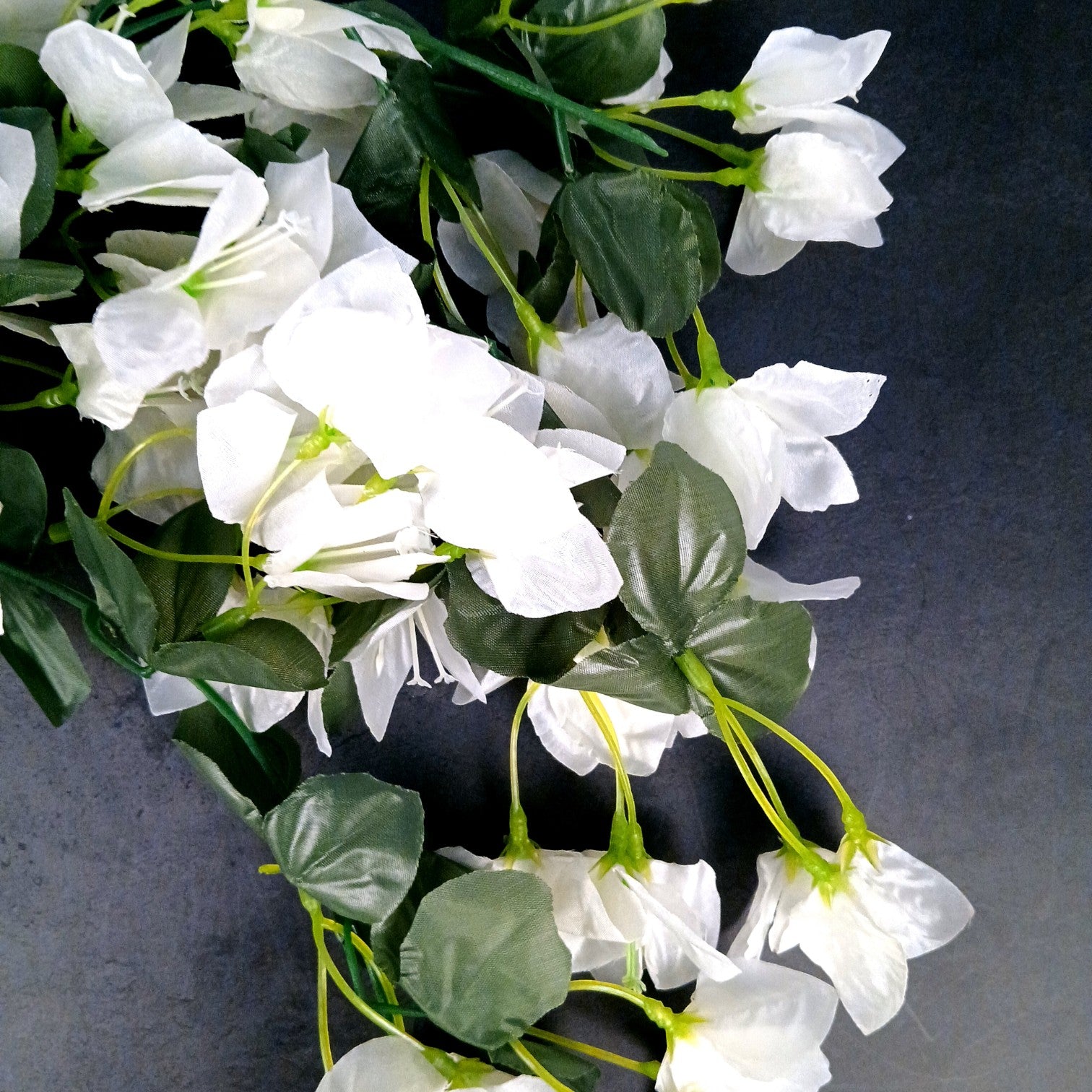 Artificial Hanging Flower for Home Decor | Hanging Flower | Decorative Wall Hanging Floral Bunch for Balcony, Garden & Living Room - 27 Inch - Apkamart #Color_White