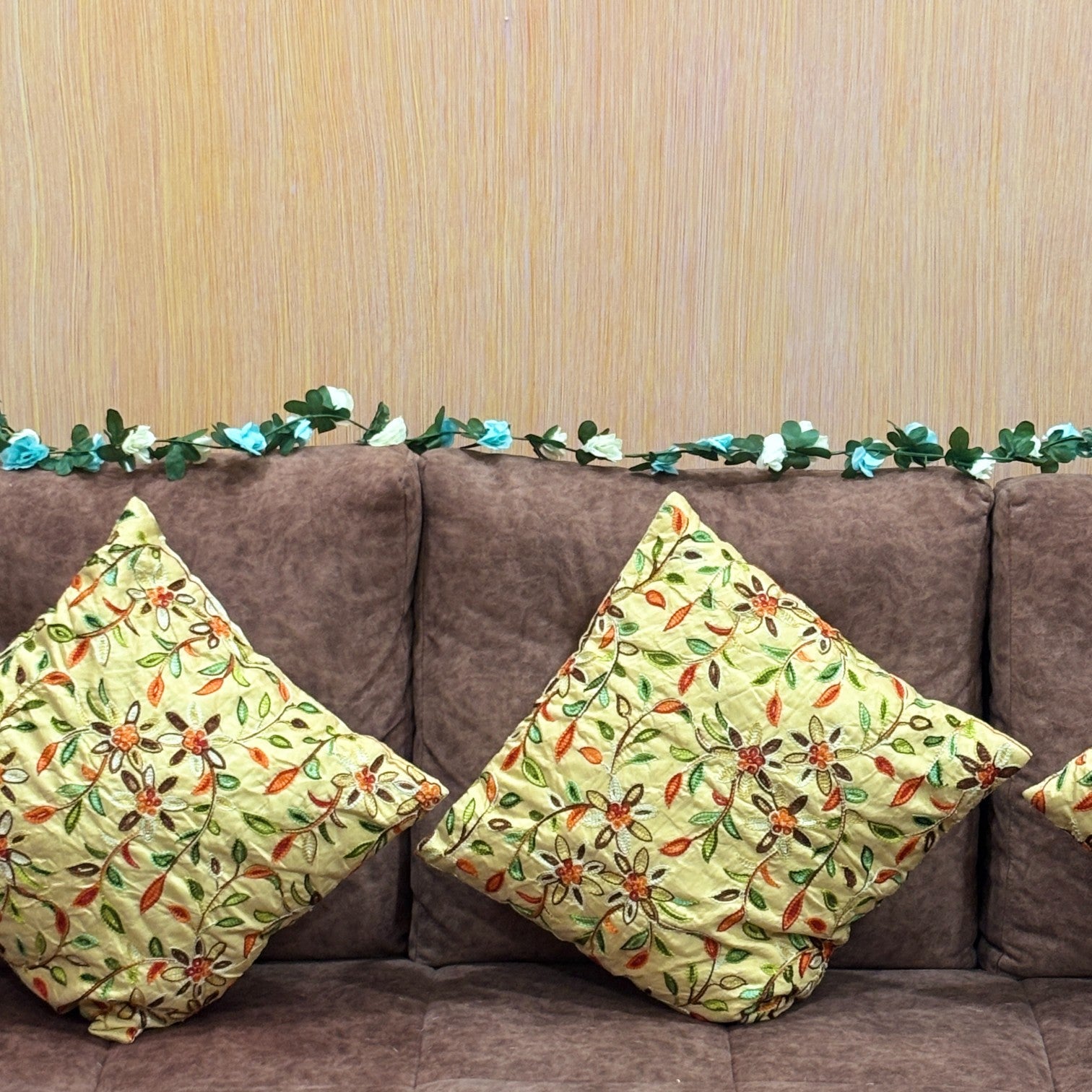 Artificial Flower Bunch for Home & Balcony Décor | Faux Decorative Flowers for Wall, Pot & Stands | Revolving Vine Bunch for Living Room - 90 Inch - Apkamart #Style_Pack Of 2