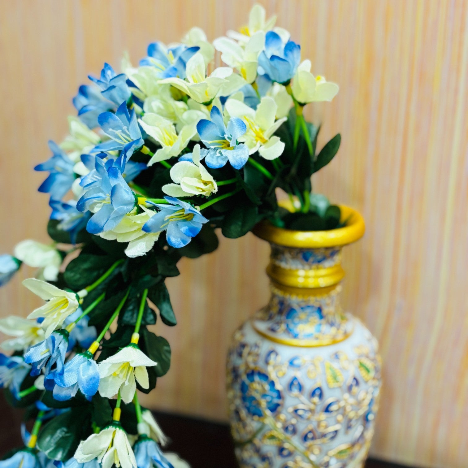 Artificial Hanging Flowers for Decoration | Flower Bunch for Wall, Door, Balcony | Decorative Hanging for Home Décor, Diwali Decoration & Gifting - 27 Inch - Apkamart #Color_Blue