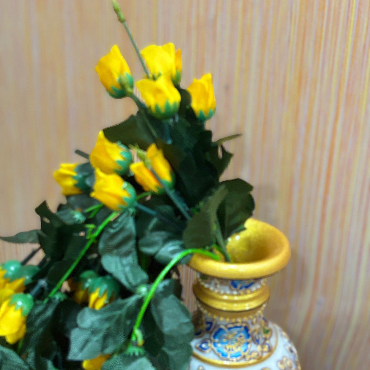 Artificial Hanging Flower for Home Decor | Realistic Hangings for Diwali Decor| Decorative Wall Hanging for Balcony, Garden, Living Room & Office - 31 Inch - Apkamart #Color_Yellow