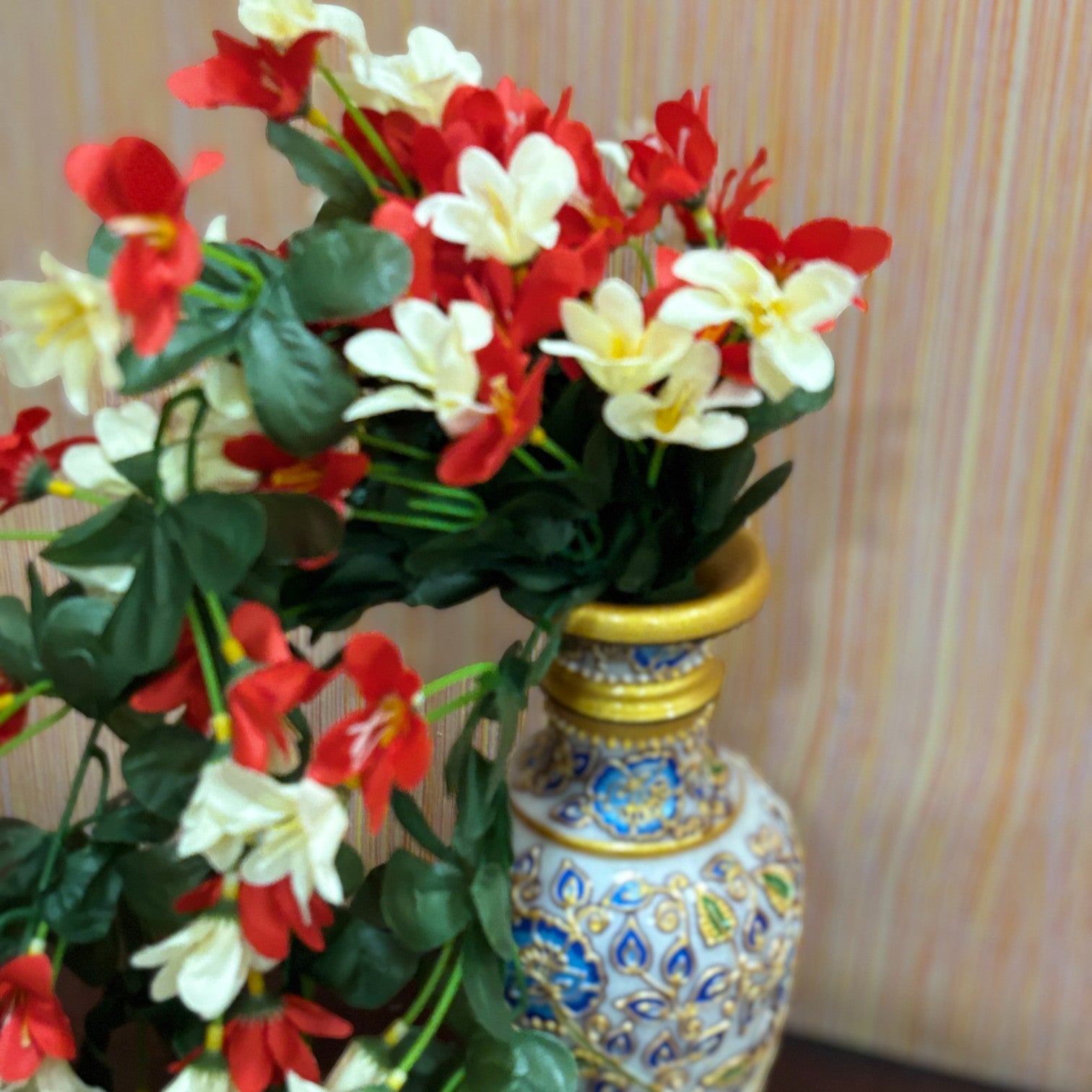 Artificial Hanging Flowers for Decoration | Flower Bunch for Wall, Door, Balcony | Decorative Hanging for Home Décor, Diwali Decoration & Gifting - 27 Inch - Apkamart #Color_Red