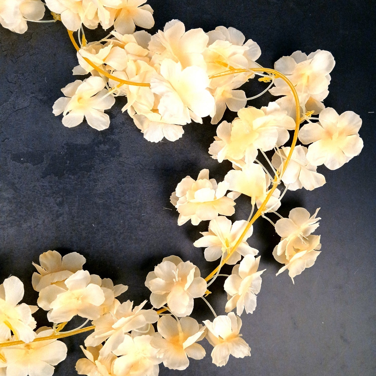 Artificial Hanging Flowers for Wall & Balcony | Faux Decorative Flower Bunch with Vine & Leaf | Perfect for Home Decor, Festive Styling & Housewarming Gifts - 68 Inch - Apkamart #Color_Cream