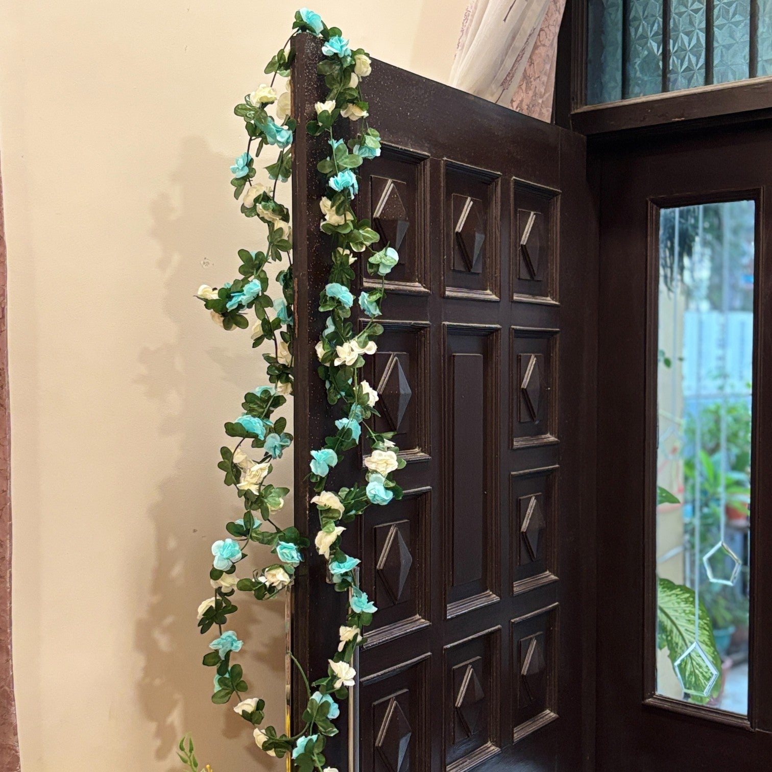 Artificial Flower Bunch for Home & Balcony Décor | Faux Decorative Flowers for Wall, Pot & Stands | Revolving Vine Bunch for Living Room - 90 Inch - Apkamart #Style_Pack Of 1