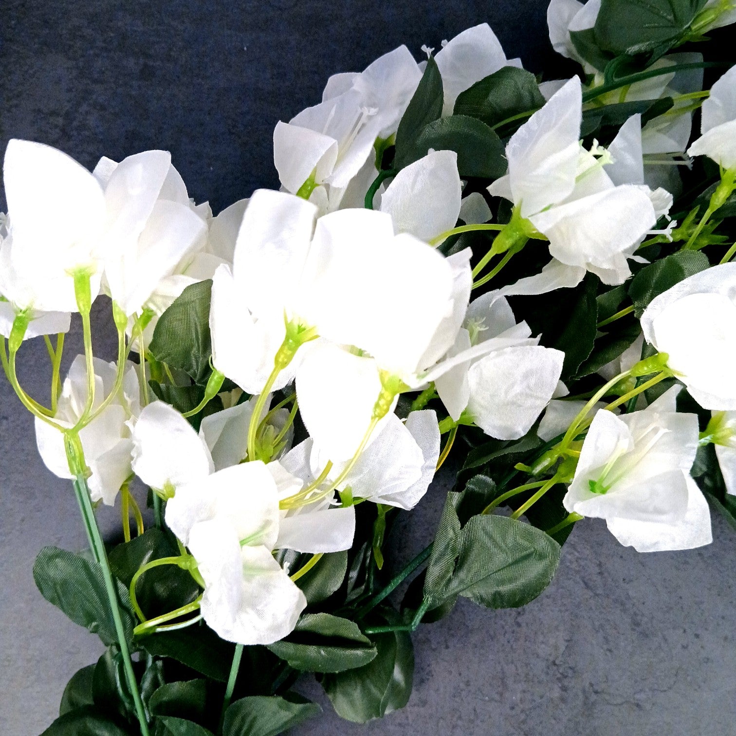 Artificial Hanging Flower for Home Decor | Hanging Flower | Decorative Wall Hanging Floral Bunch for Balcony, Garden & Living Room - 27 Inch - Apkamart #Color_White