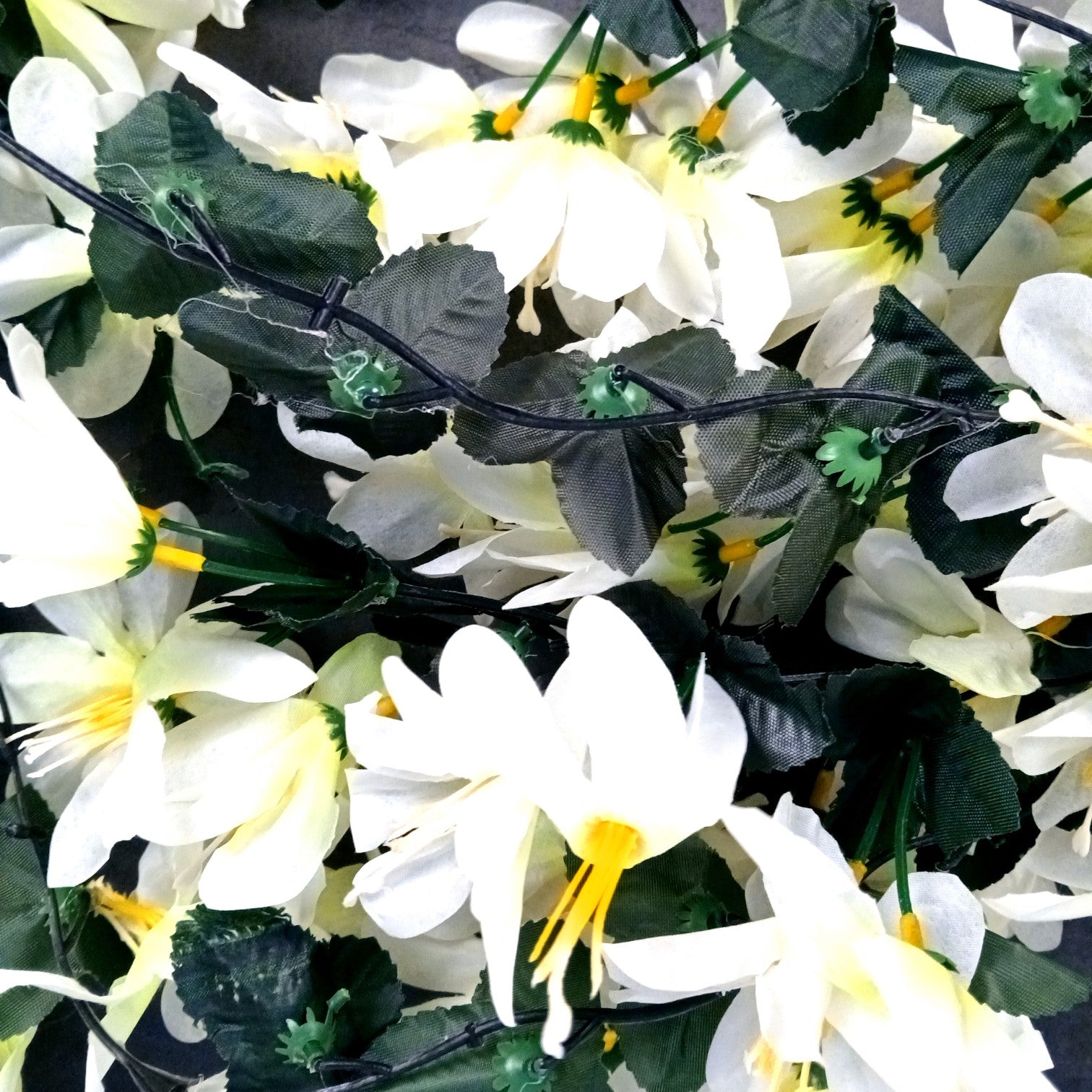 Artificial Hanging Flower for Home Decor | Realistic Hanging Flower | Decorative Wall Hanging Floral Bunch for Festive Decor, Home Decor, Balcony, Living Room - 34 Inch - Apkamart #Color_White