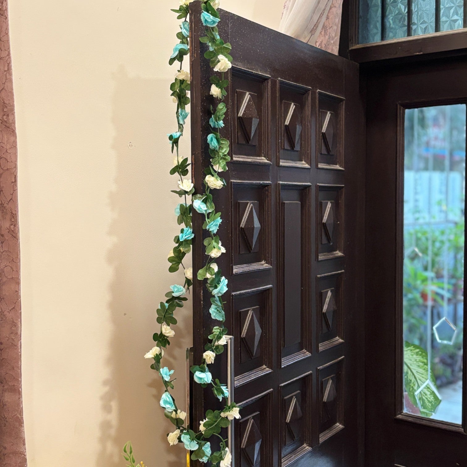 Artificial Flower Bunch for Home & Balcony Décor | Faux Decorative Flowers for Wall, Pot & Stands | Revolving Vine Bunch for Living Room - 90 Inch - Apkamart #Style_Pack Of 2