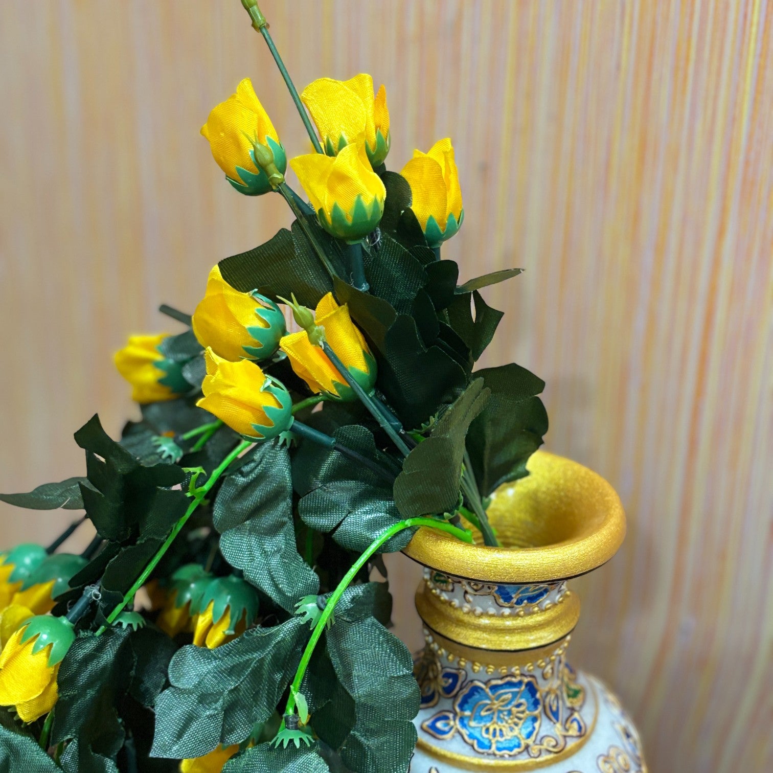 Artificial Hanging Flower for Home Decor | Realistic Hangings for Diwali Decor| Decorative Wall Hanging for Balcony, Garden, Living Room & Office - 31 Inch - Apkamart #Color_Yellow