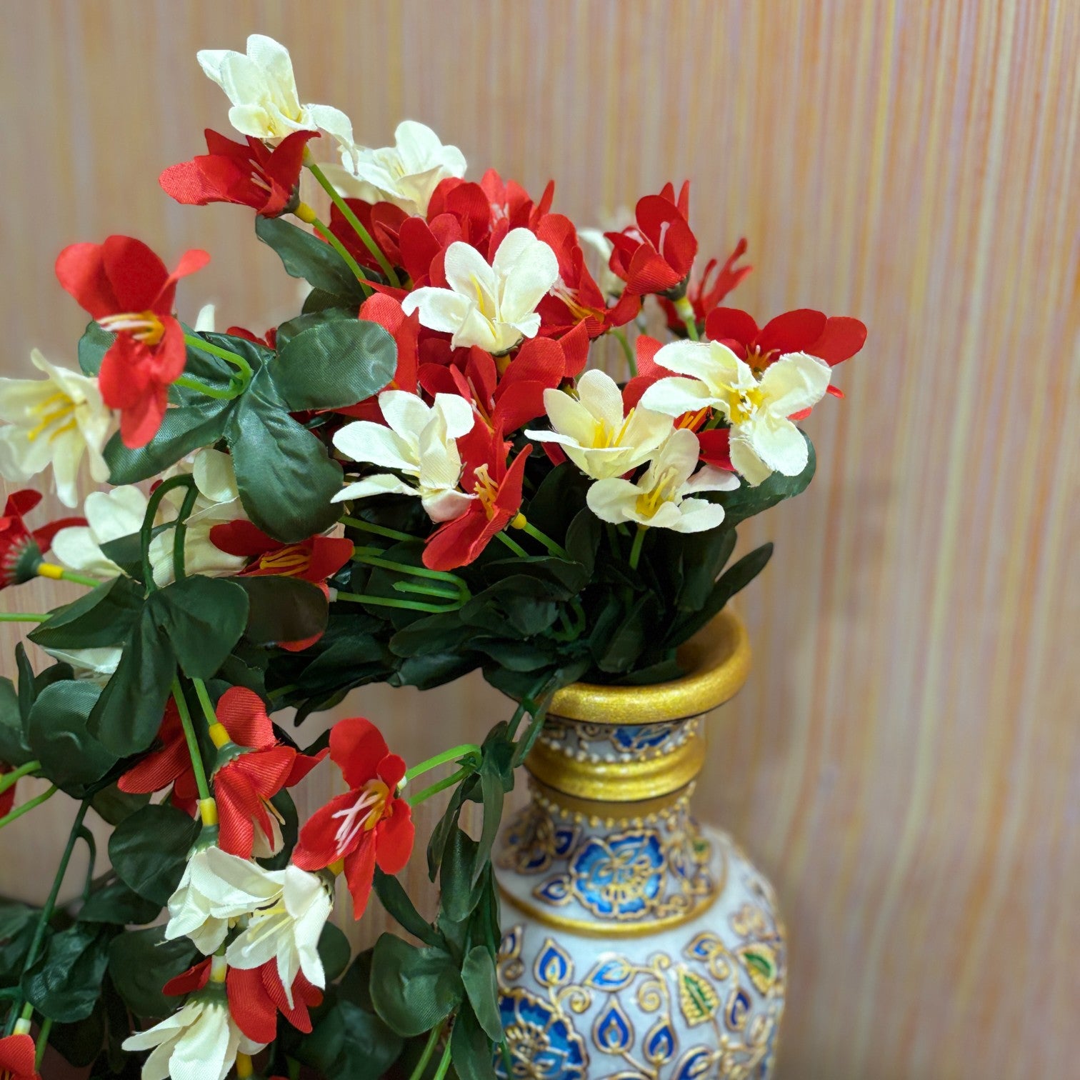 Artificial Hanging Flowers for Decoration | Flower Bunch for Wall, Door, Balcony | Decorative Hanging for Home Décor, Diwali Decoration & Gifting - 27 Inch - Apkamart #Color_Red