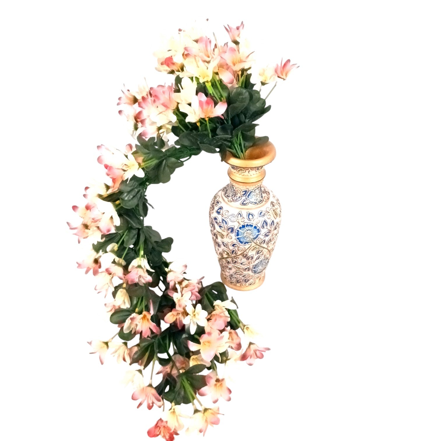 Artificial Hanging Flowers for Decoration | Flower Bunch for Wall, Door, Balcony | Decorative Hanging for Home Décor, Diwali Decoration & Gifting - 27 Inch - Apkamart #Color_Pink