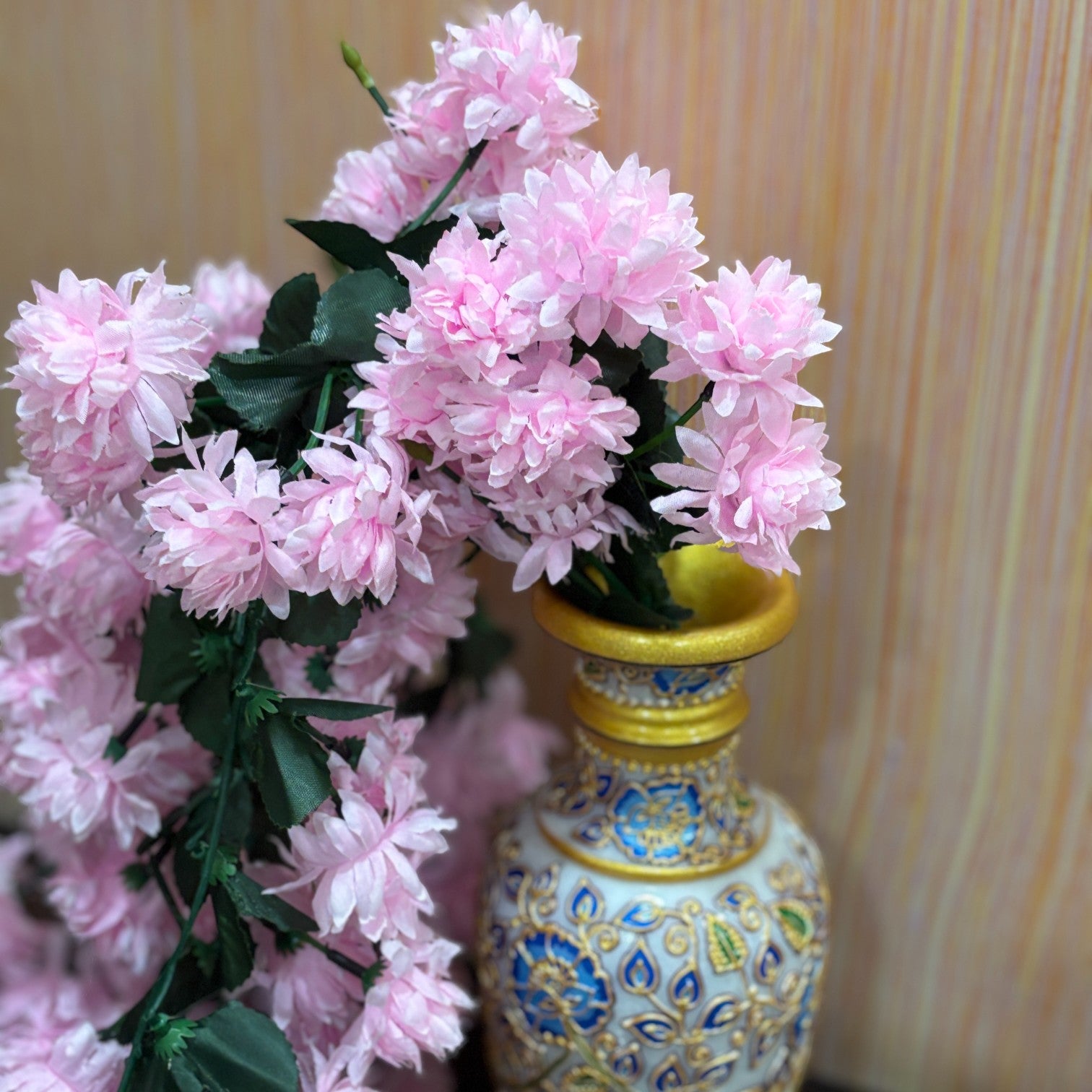 Artificial Hanging Flower for Home Decor | Decorative Wall Hanging | Balcony Garden Indoor Outdoor Decorative Hanging Plant for Living Room Bedroom Office - 37 Inch - Apkamart #Color_Pink