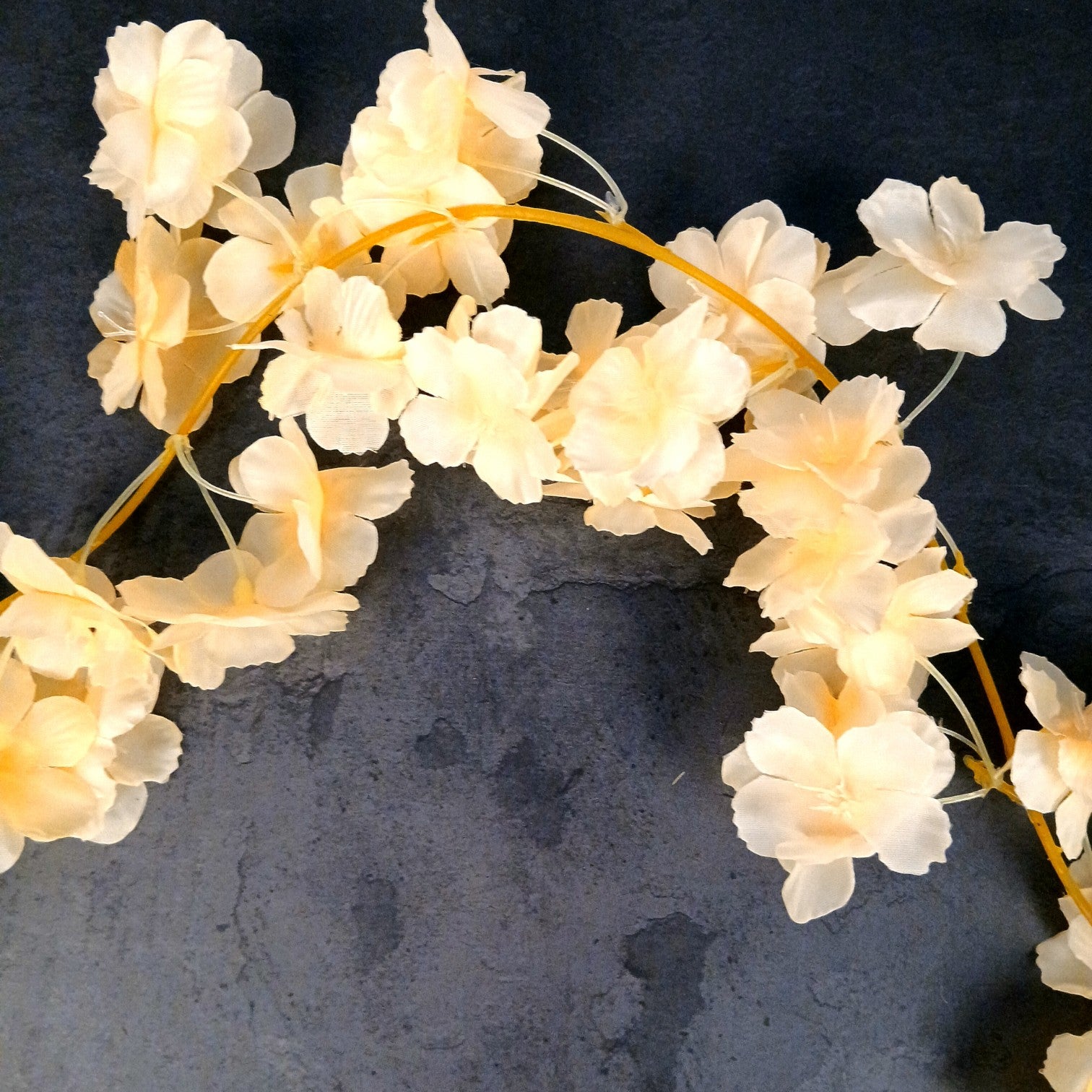 Artificial Hanging Flowers for Wall & Balcony | Faux Decorative Flower Bunch with Vine & Leaf | Perfect for Home Decor, Festive Styling & Housewarming Gifts - 68 Inch - Apkamart #Color_Cream