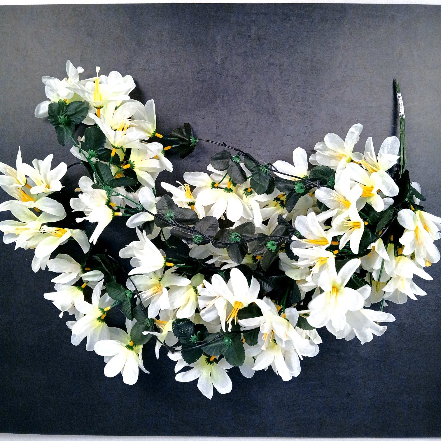 Artificial Hanging Flower for Home Decor | Realistic Hanging Flower | Decorative Wall Hanging Floral Bunch for Festive Decor, Home Decor, Balcony, Living Room - 34 Inch - Apkamart #Color_White