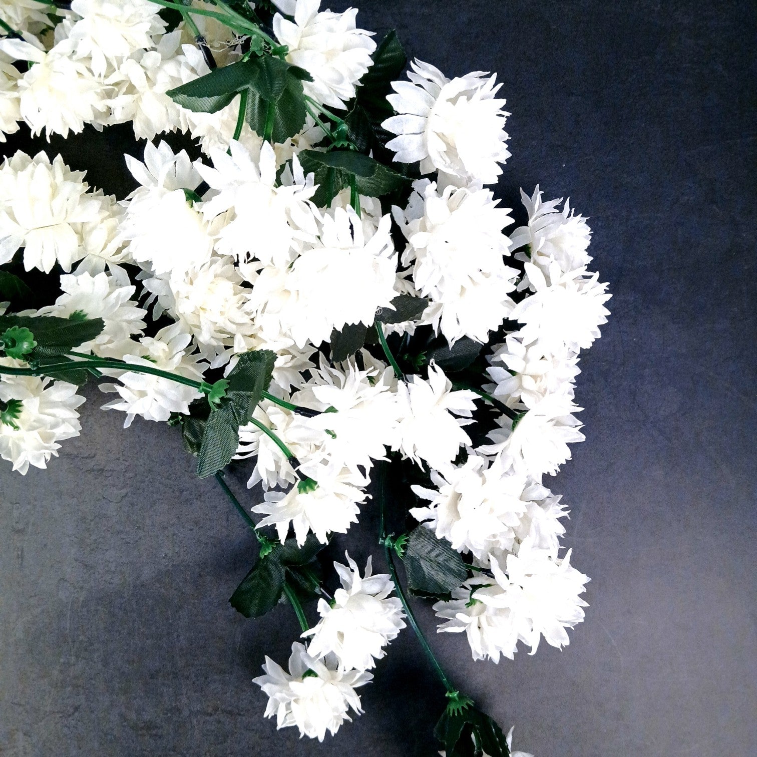 Artificial Hanging Flower for Home Decor | Decorative Wall Hanging | Balcony Garden Indoor Outdoor Decorative Hanging Plant for Living Room Bedroom Office - 37 Inch - Apkamart #Color_White