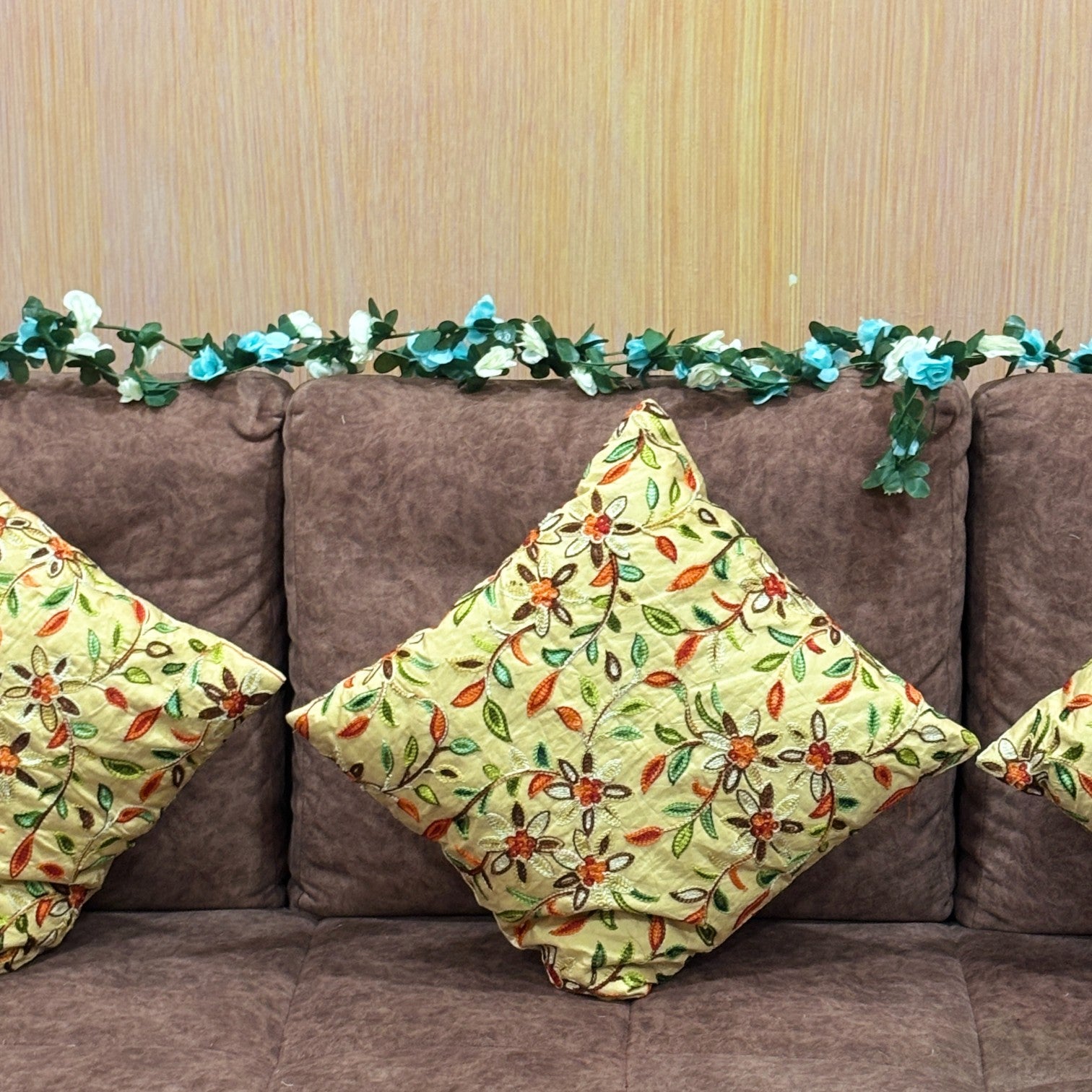 Artificial Flower Bunch for Home & Balcony Décor | Faux Decorative Flowers for Wall, Pot & Stands | Revolving Vine Bunch for Living Room - 90 Inch - Apkamart #Style_Pack Of 2