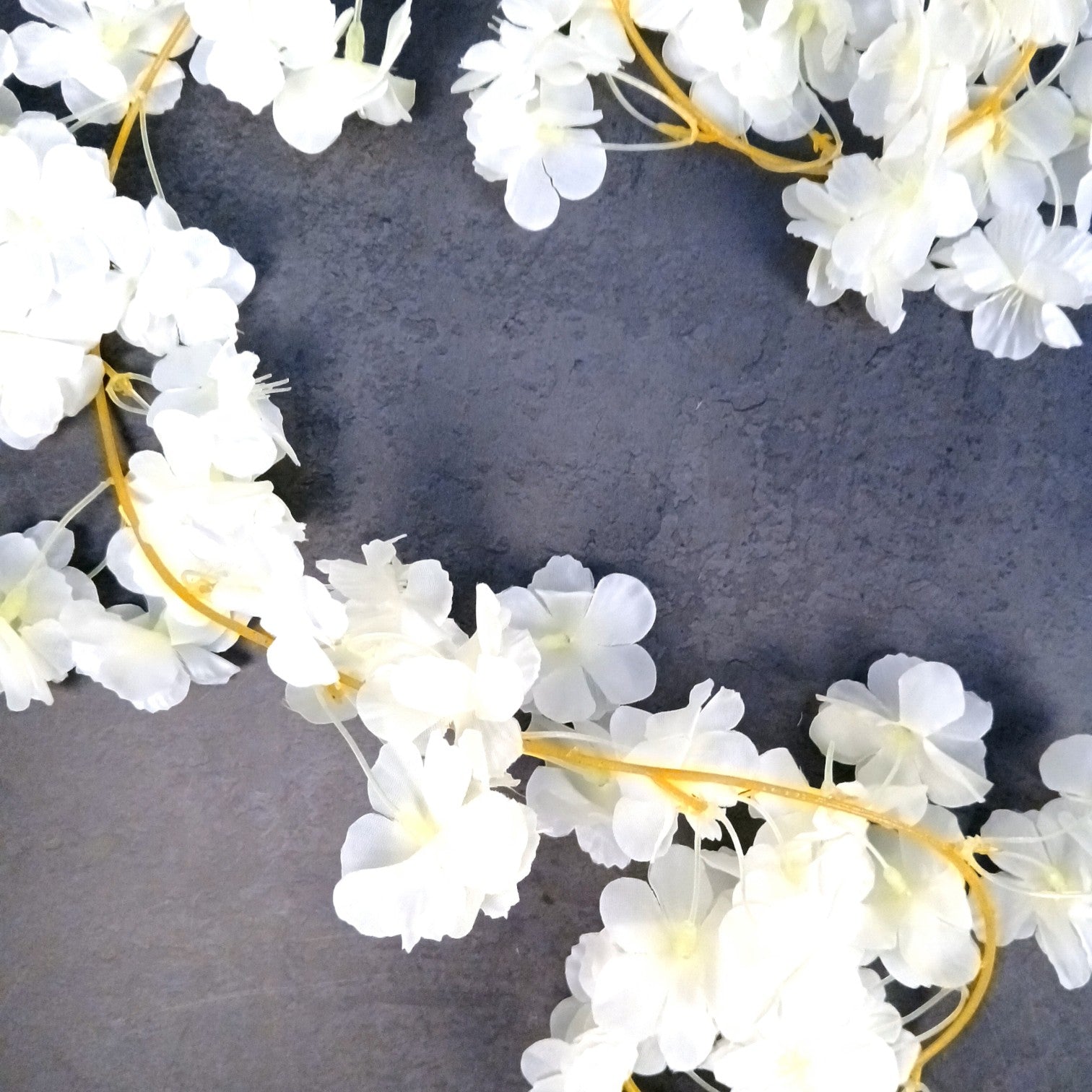 Decorative Hanging Flower Bunch | Faux Artificial Flowers with Vine & Leaf for Balcony, Wall & Office | Long-Lasting Flowers for Diwali & Festive Decoration - 68 Inch - Apkamart #Color_White