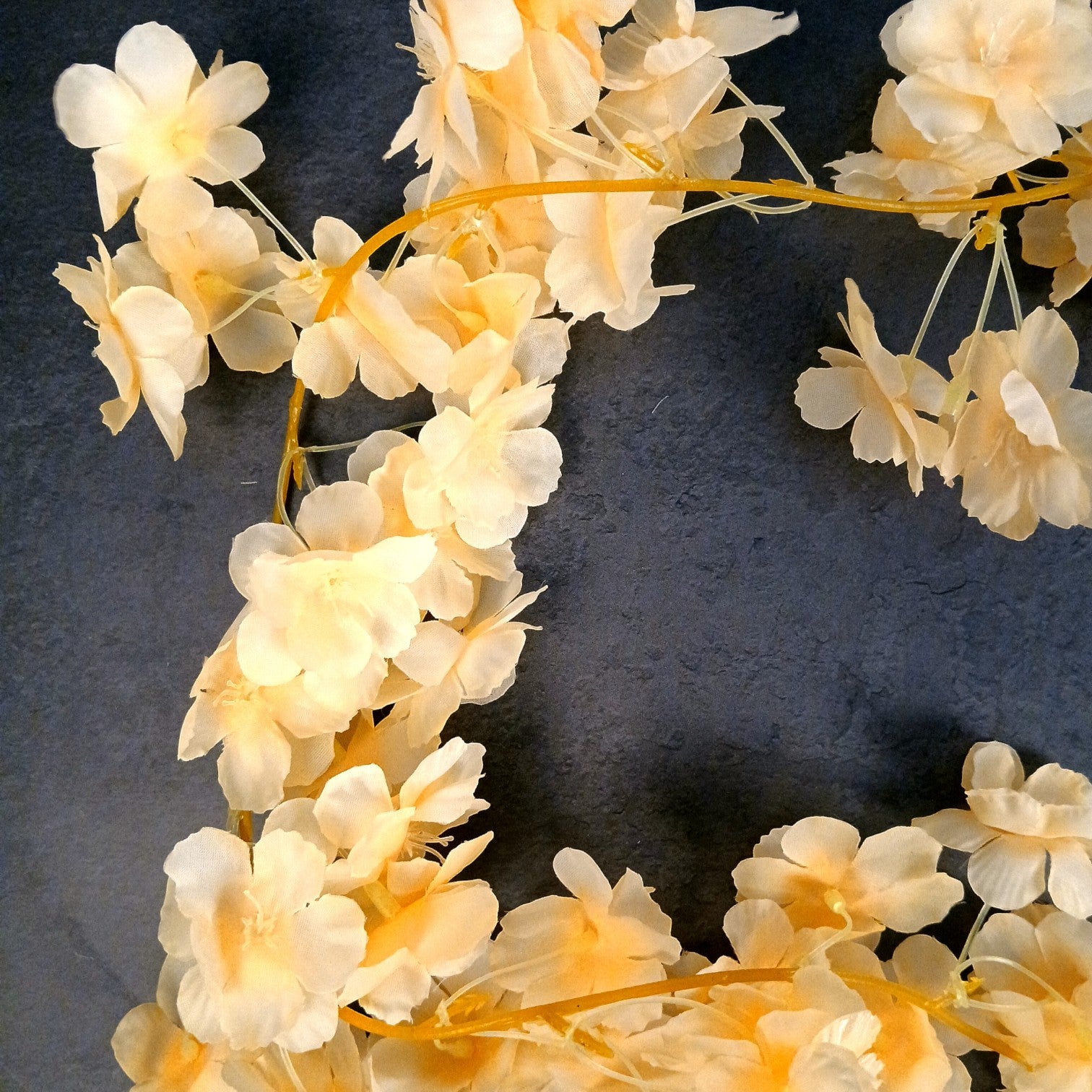 Artificial Hanging Flowers for Wall & Balcony | Faux Decorative Flower Bunch with Vine & Leaf | Perfect for Home Decor, Festive Styling & Housewarming Gifts - 68 Inch - Apkamart #Color_Cream