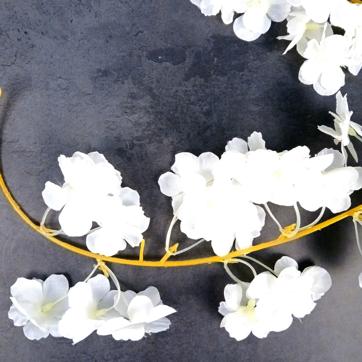 Decorative Hanging Flower Bunch | Faux Artificial Flowers with Vine & Leaf for Balcony, Wall & Office | Long-Lasting Flowers for Diwali & Festive Decoration - 68 Inch - Apkamart #Color_White