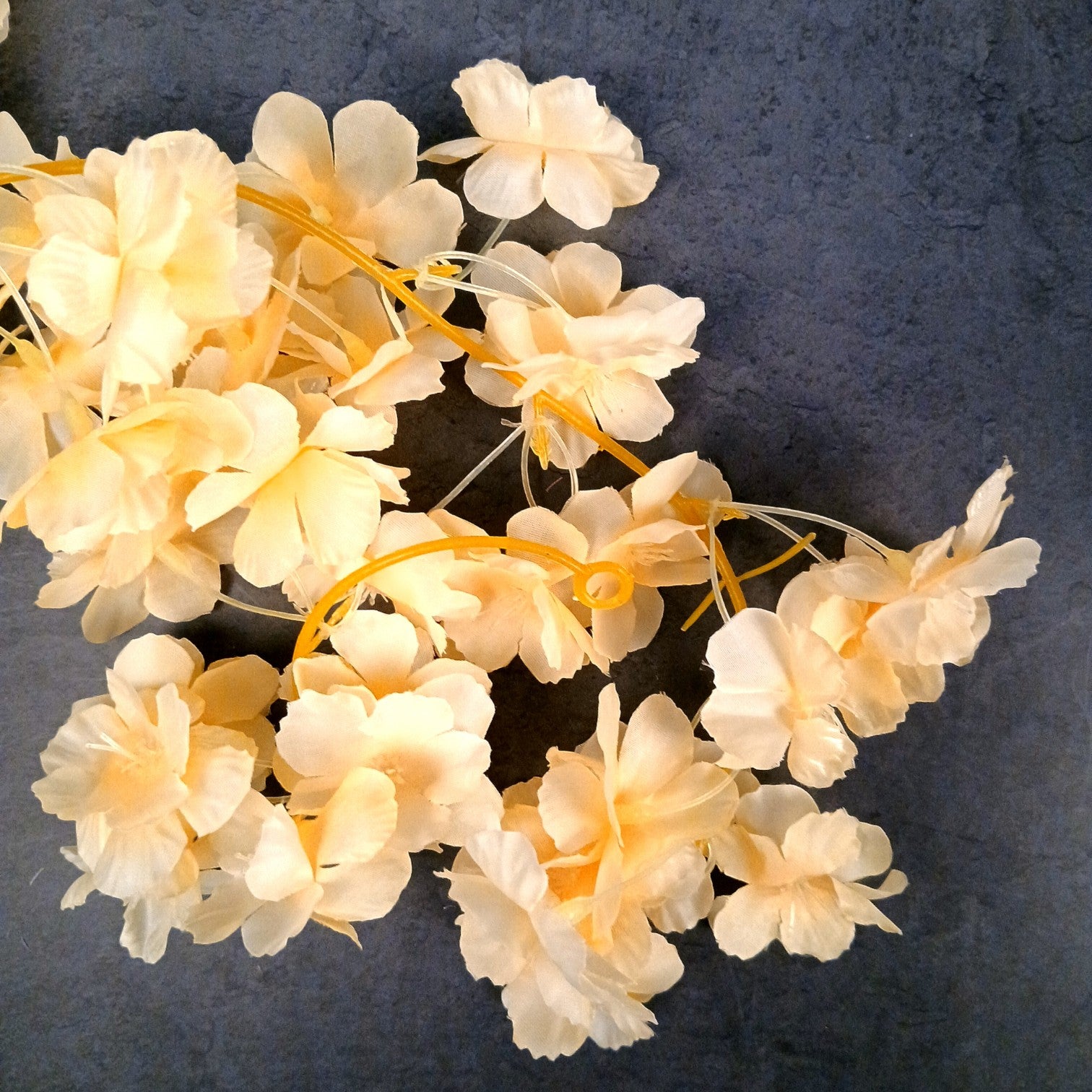 Artificial Hanging Flowers for Wall & Balcony | Faux Decorative Flower Bunch with Vine & Leaf | Perfect for Home Decor, Festive Styling & Housewarming Gifts - 68 Inch - Apkamart #Color_Cream